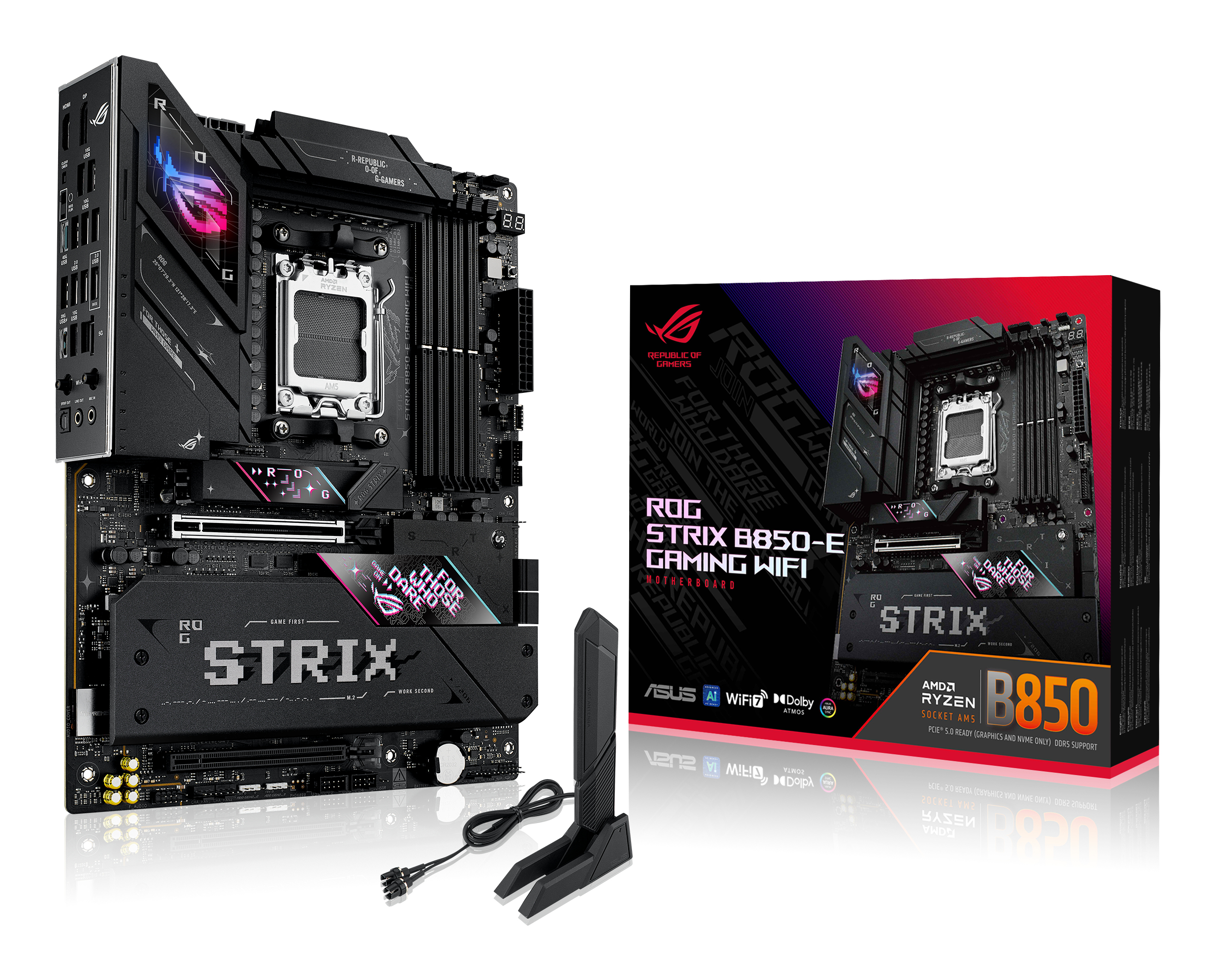 ASUS ROG STRIX B850-E GAMING WIFI AM5 DDR5 ATX MB 1xHDMI 1xDP 5xM.2 4xSATA