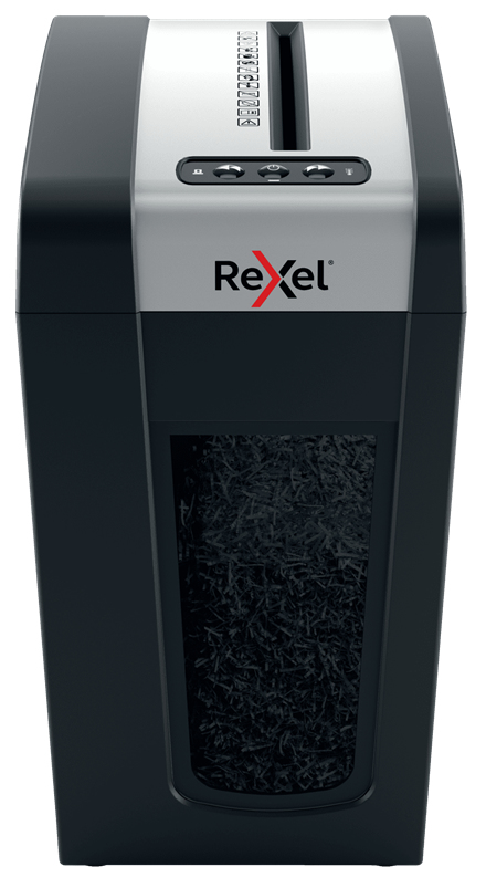 Rexel Secure MC6-SL Aktenvernichter mit Partikelschnitt P-5, 2 x 15 mm, bis 6 Blatt, schwarz
