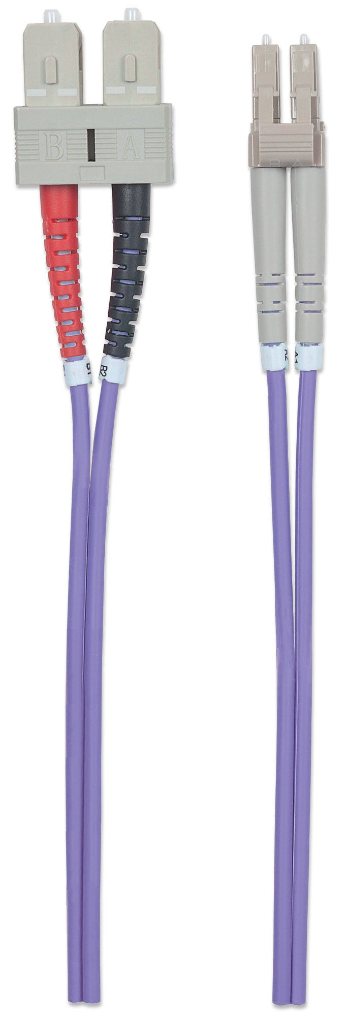 INTELLINET LWL Anschlusskabel LC/SC 2m Multimode OM4 lila