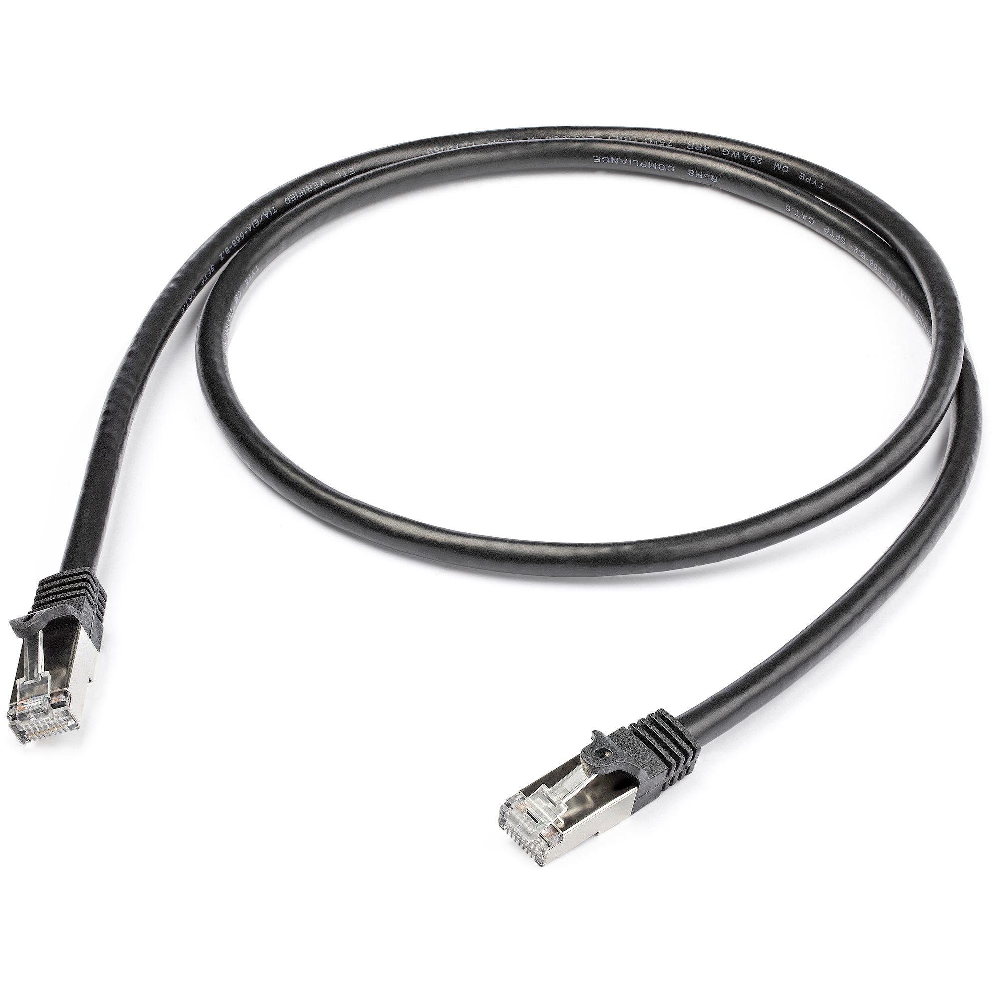 1M BLACK CAT6 SFTP CABLE .