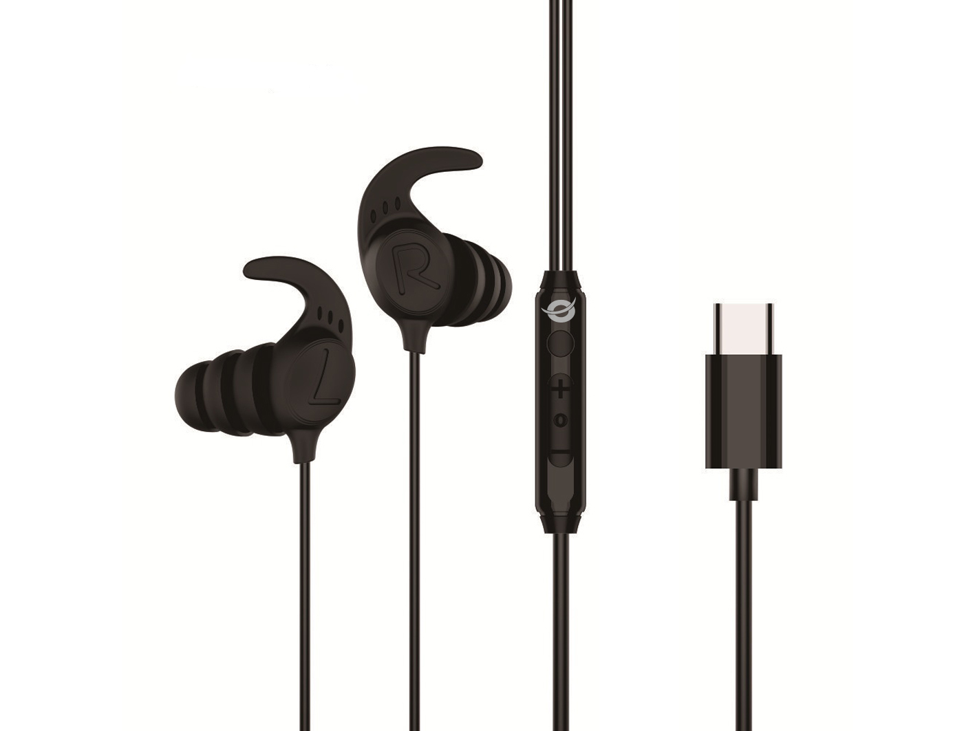 CONCEPTRONIC Headset In-Ear USB-C/Mikro/Ergono./+ 1.20m sw