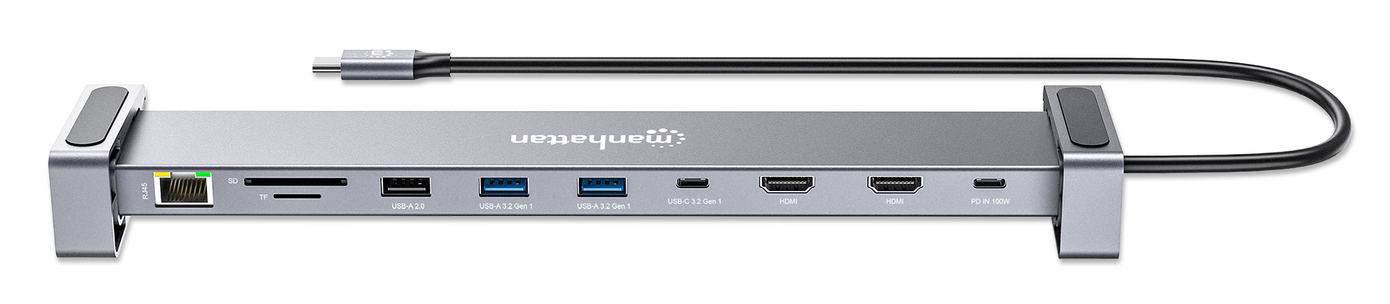 MANHATTAN 10-in-1 4K USB-C PD Dockingstation 2xHDMI