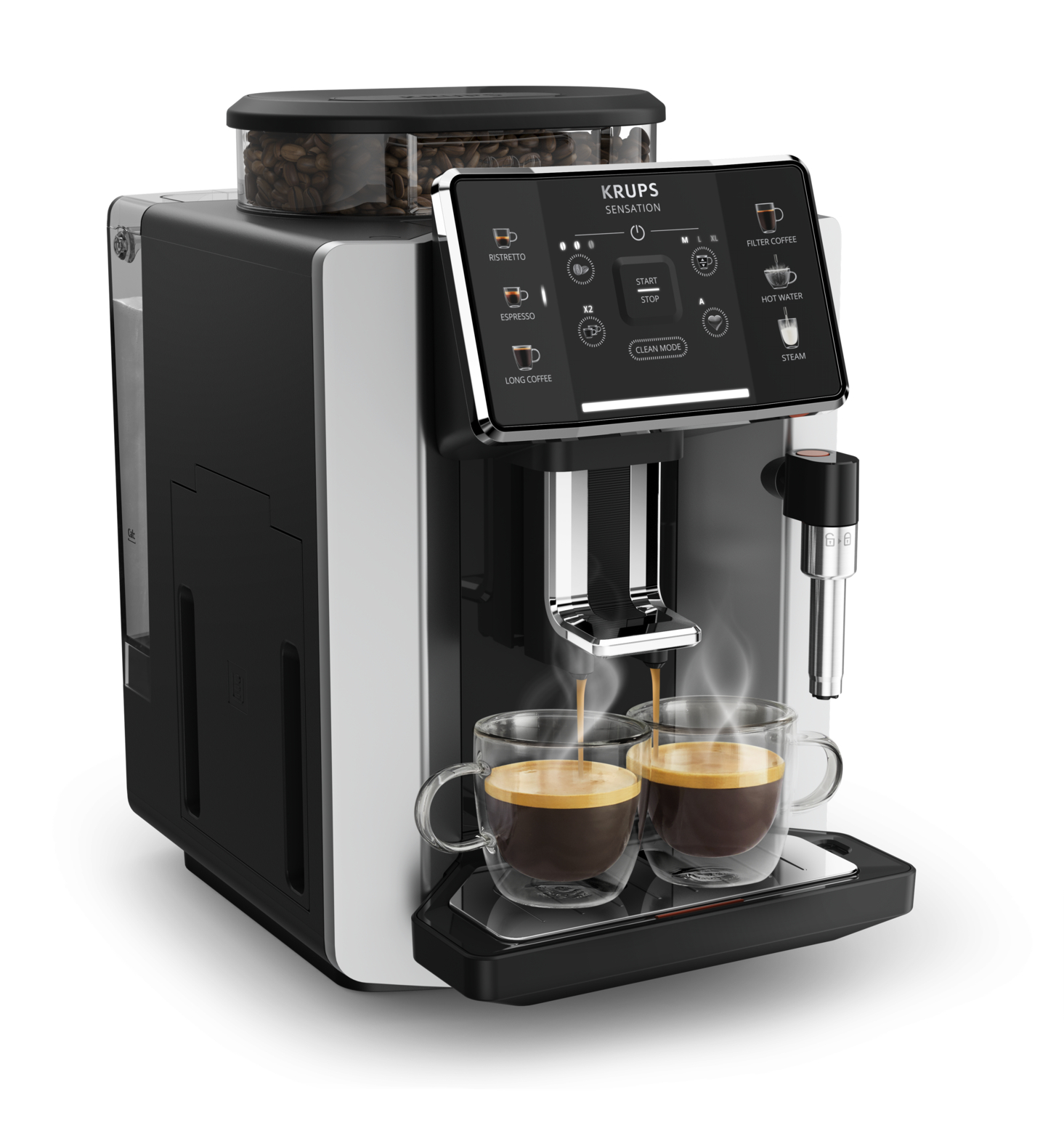 Krups EA910E10 , Kaffeevollautomat , schwarz-silber