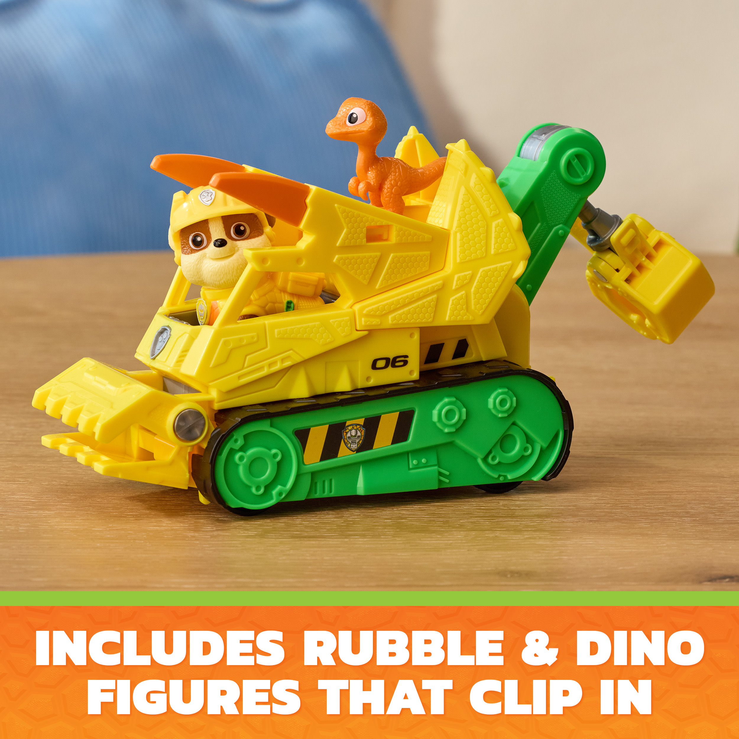 Paw Patrol: Der Dino Film - Rubbles Dino-Rettungs-Bulldozer, Spielfahrzeug