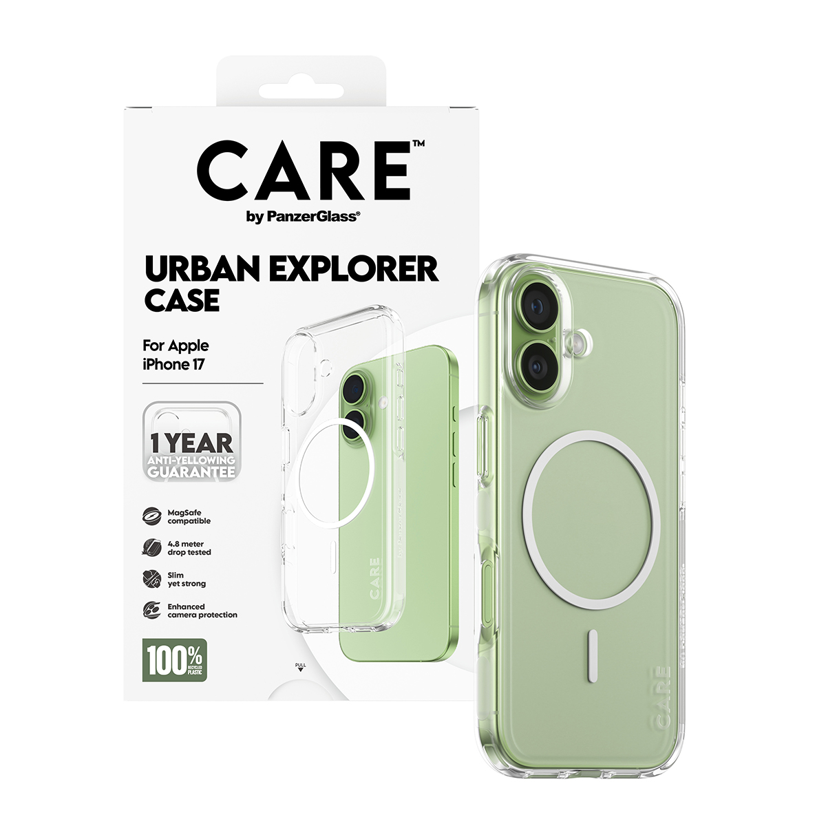 CARE BY FLAGSHIP CASE TRANSPARE W. WHITE MAGSAFE IPHONE 17