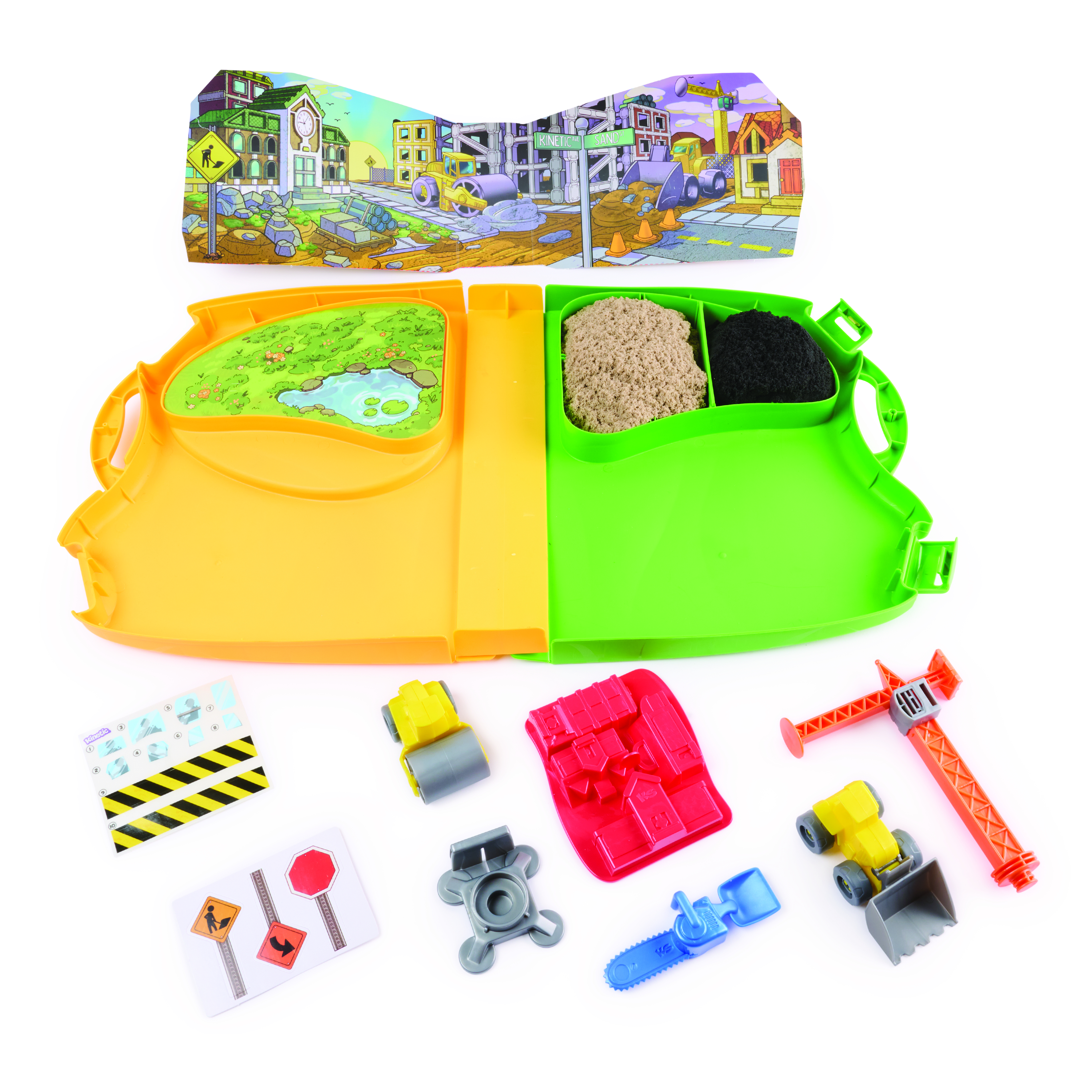 Kinetic Sand - Deluxe Baustellen-Koffer, Spielsand