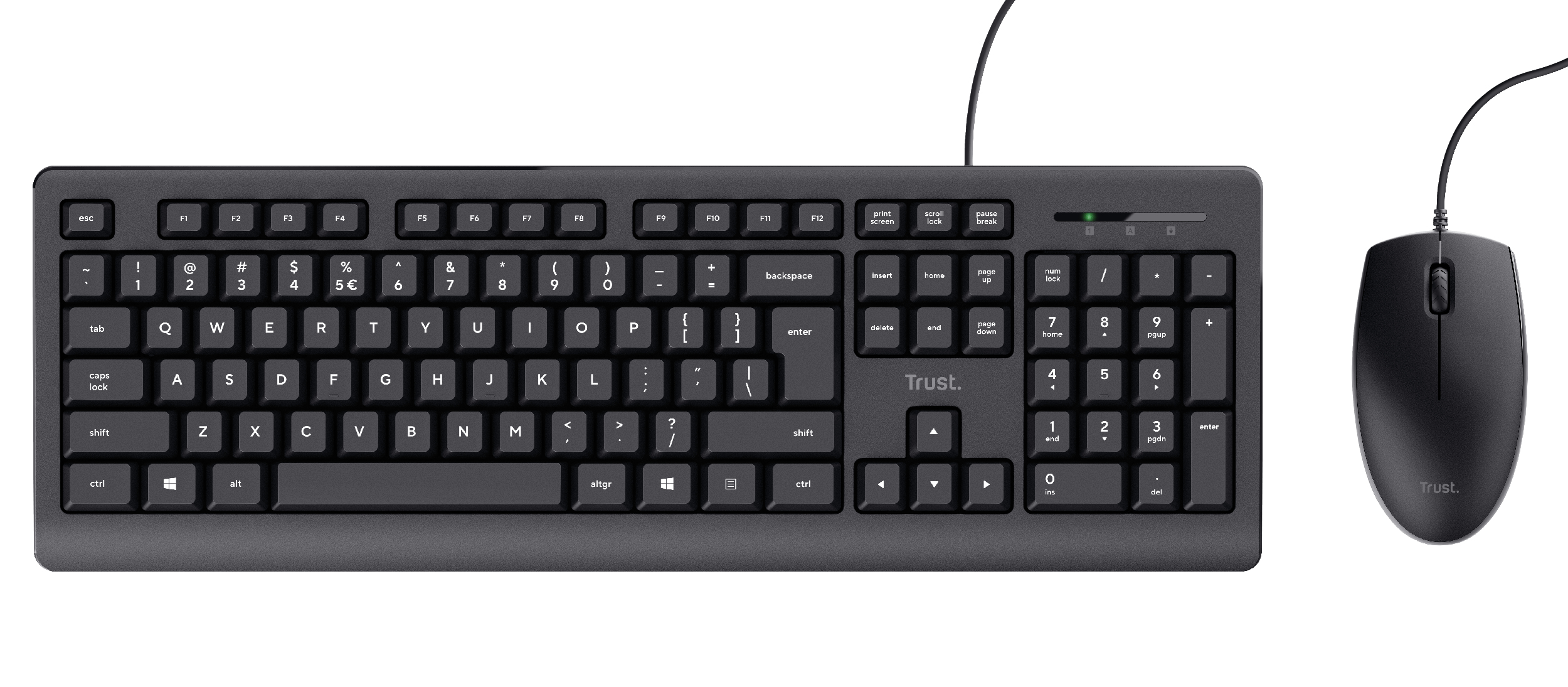 Trust TKM-250 Tastatur-Maus-Set kabelgebunden schwarz