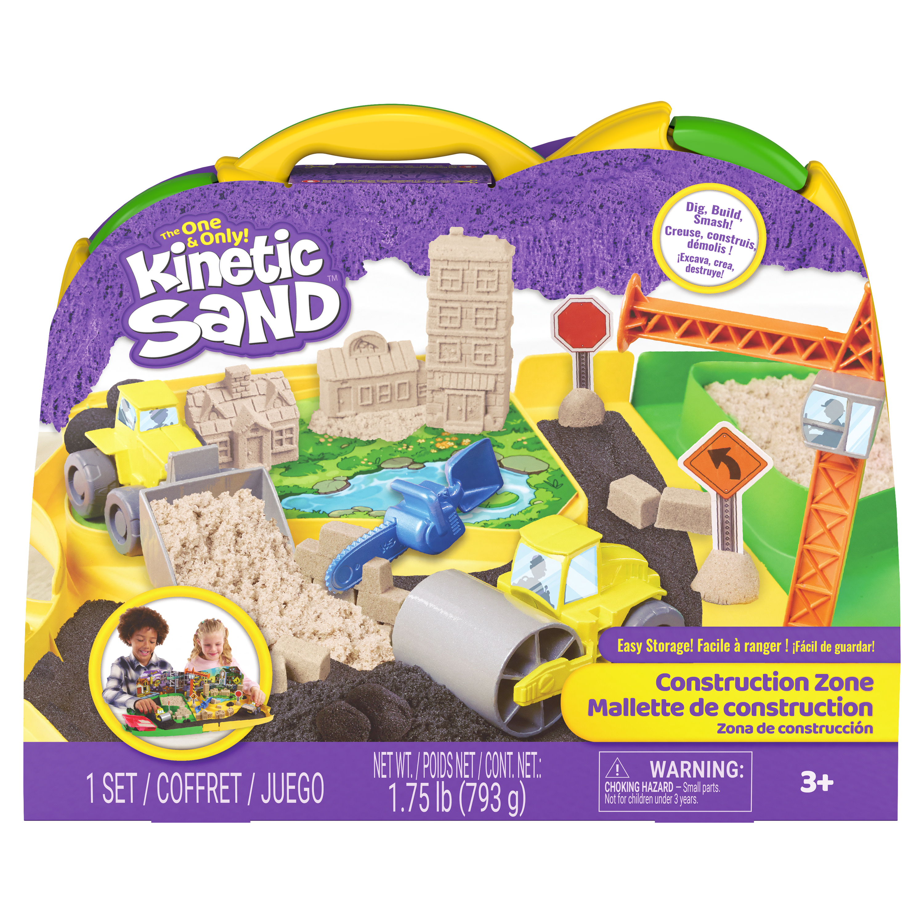 Kinetic Sand - Deluxe Baustellen-Koffer, Spielsand