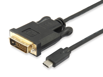 Equip Adapter USB-C->DVI-D(24+1) 1920x1200/ 60Hz 1.80m PVC Polybeutel