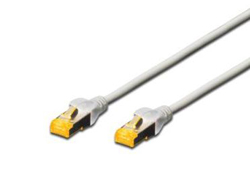 DIGITUS Patchkabel Cat6a S/FTP 2xRJ45 30.0m grau Hebelschutz Polybeutel