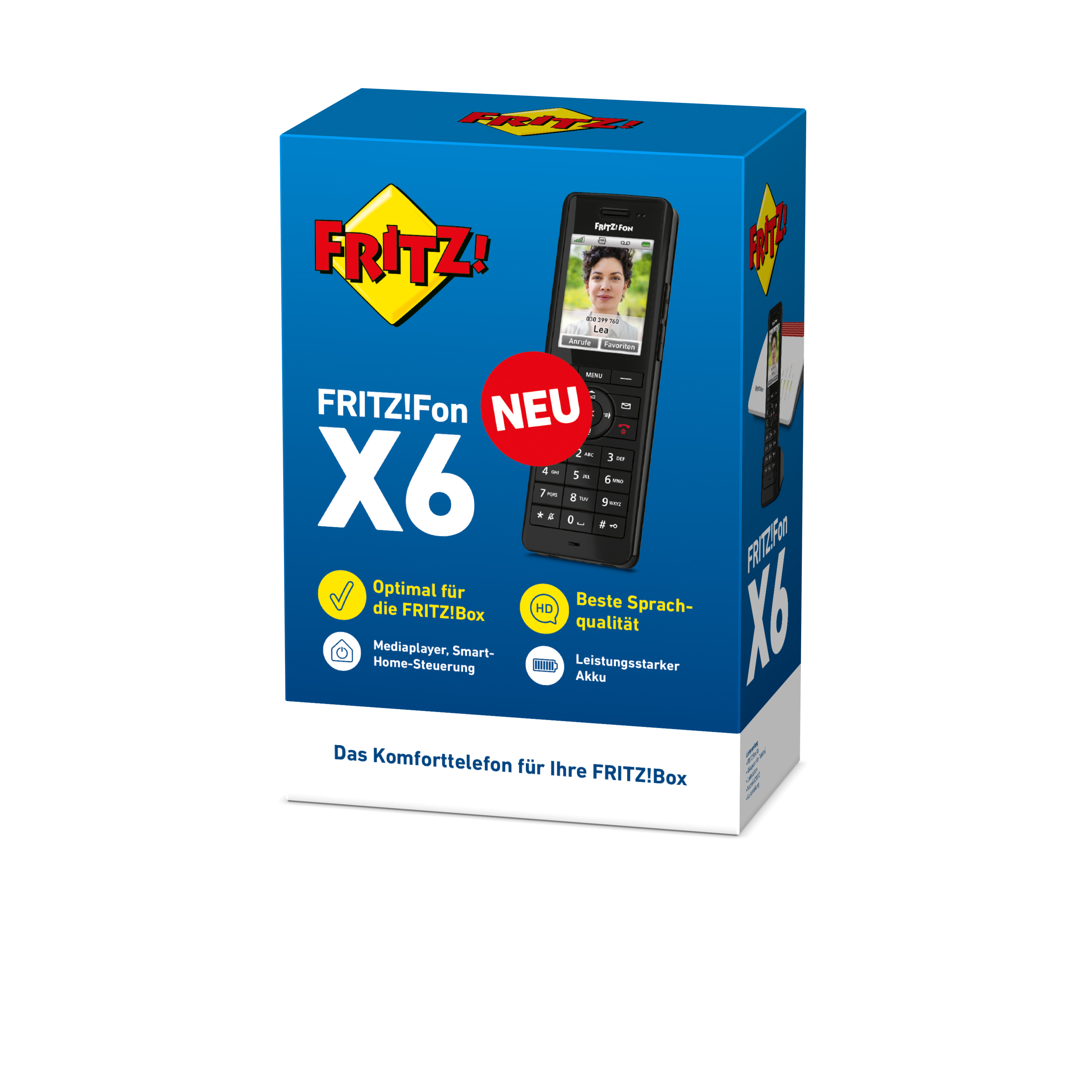 FRITZ! FRITZ!Fon X6 Schnurloses Telefon mit Anrufbeantworter schwarz