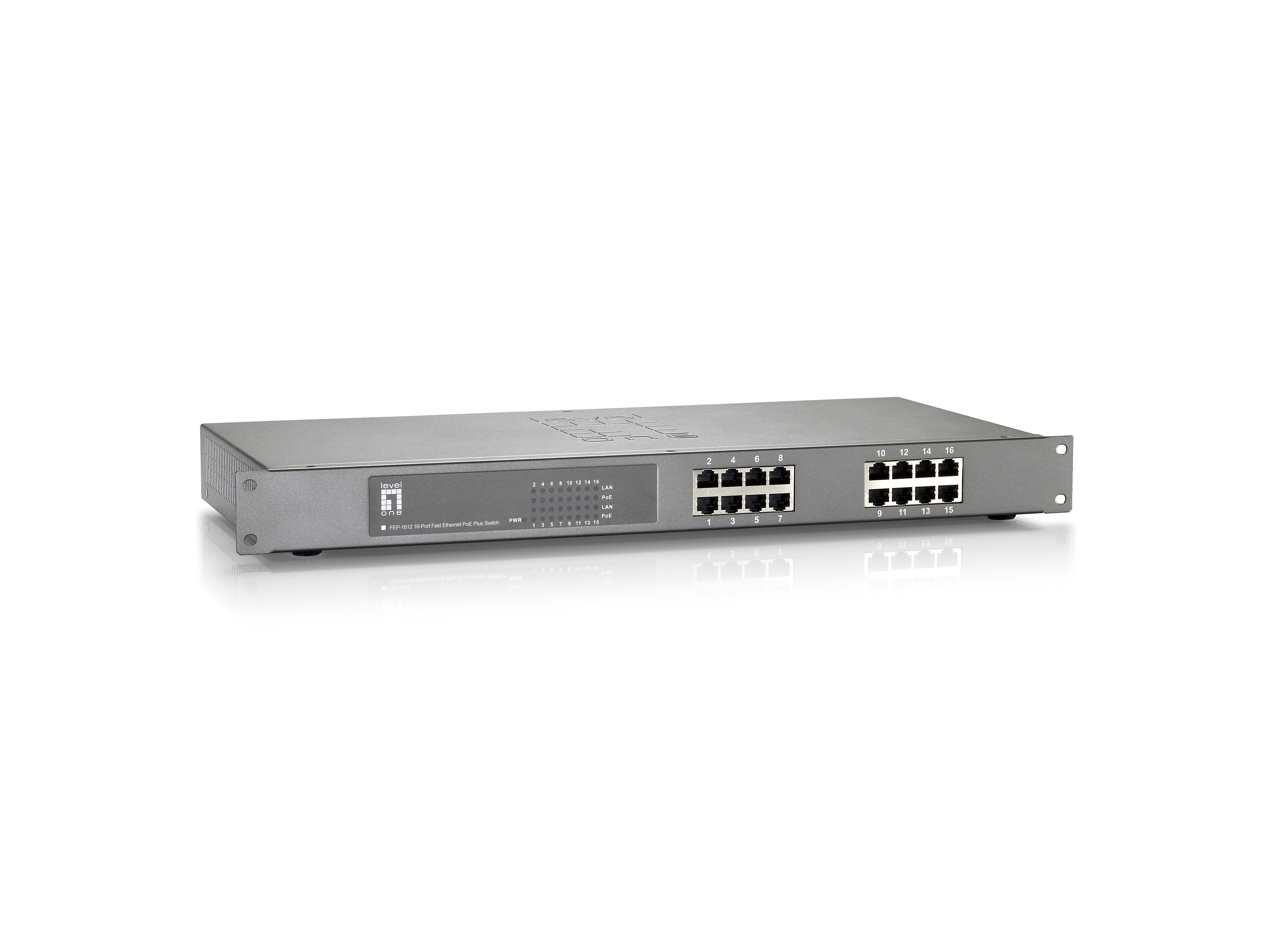 LevelOne PoE+Switch 16xFE PoE 120W 19 Metall