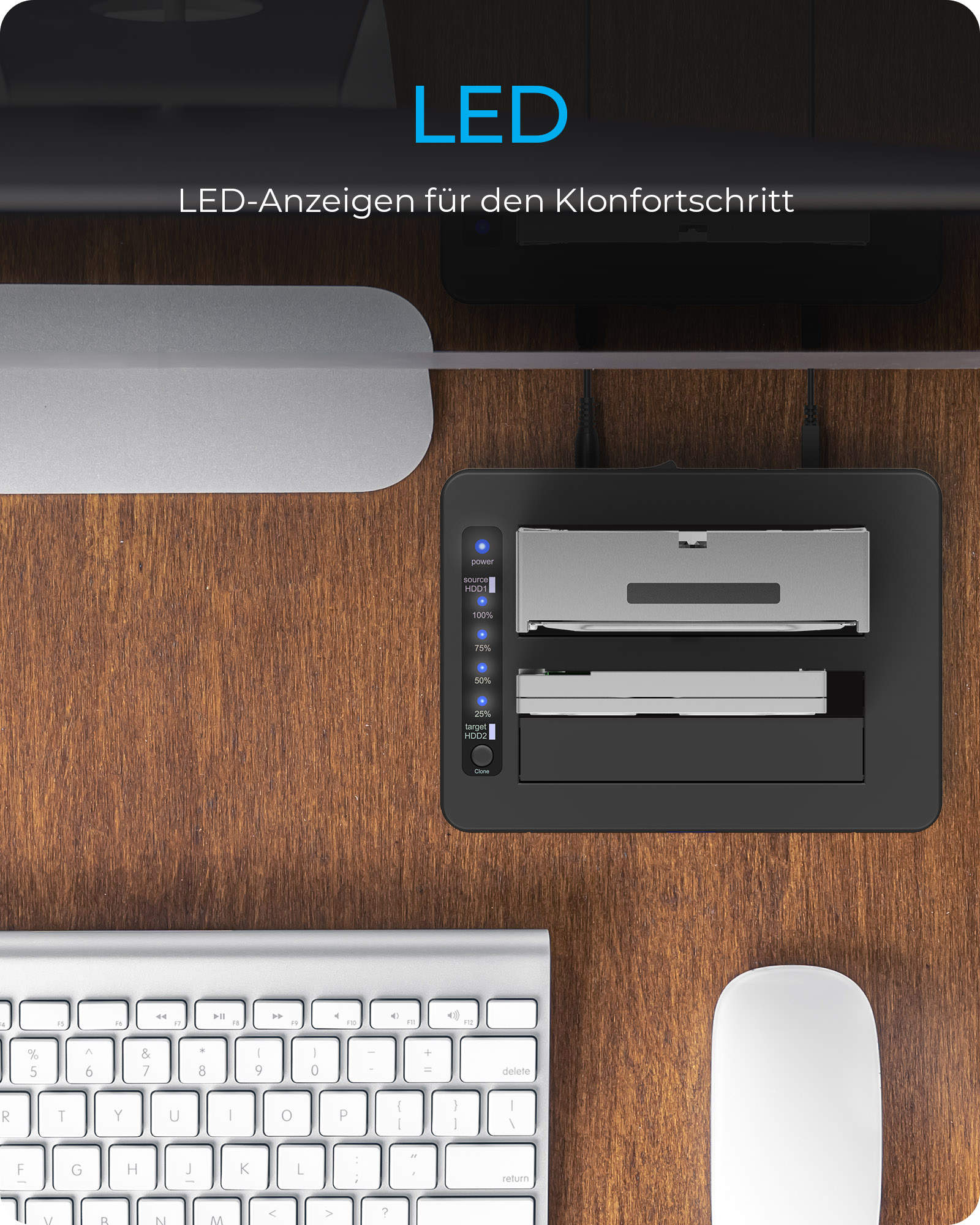 Docking- & Klonstation IcyBox HDD mit Kartenleser
