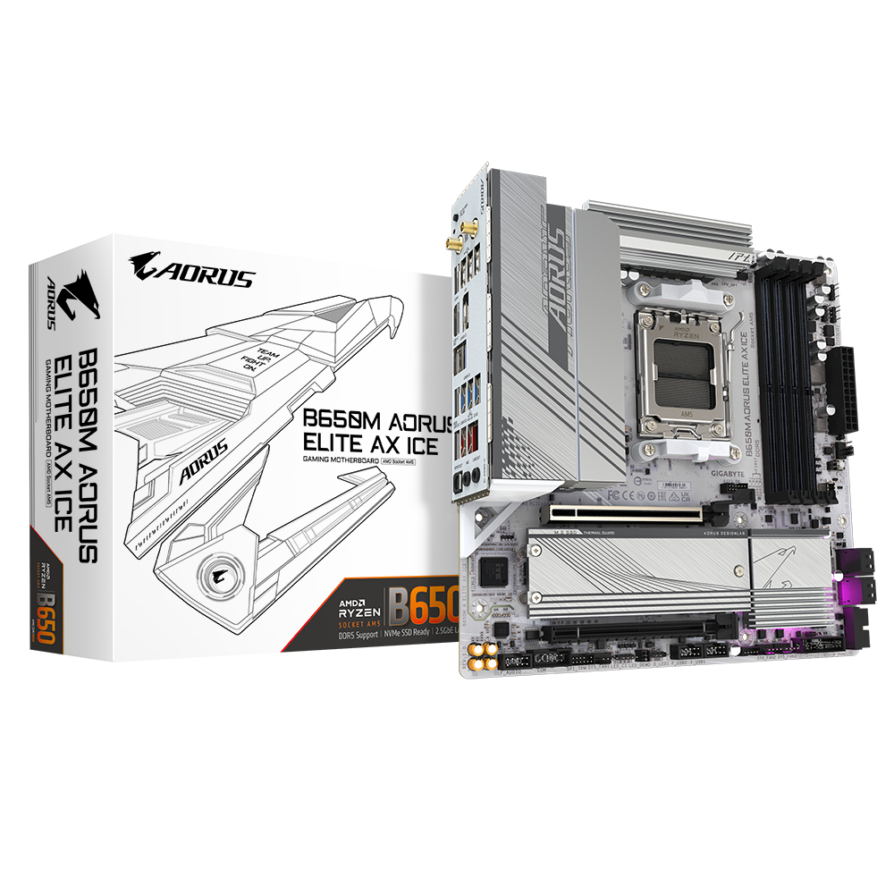 GIGABYTE B650M A ELITE AX ICE AM5 4xDDR5 2xM.2 4xSATA