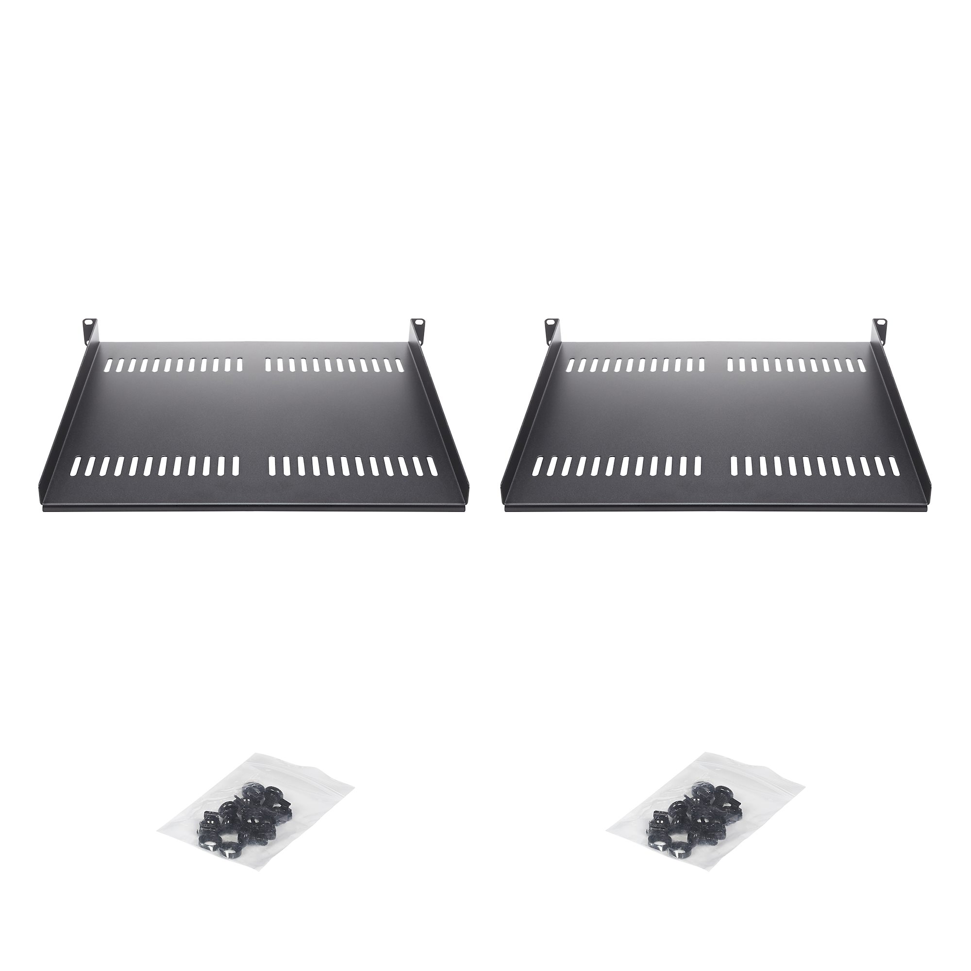 2-PACK 1U RACK SHELF VENTED .
