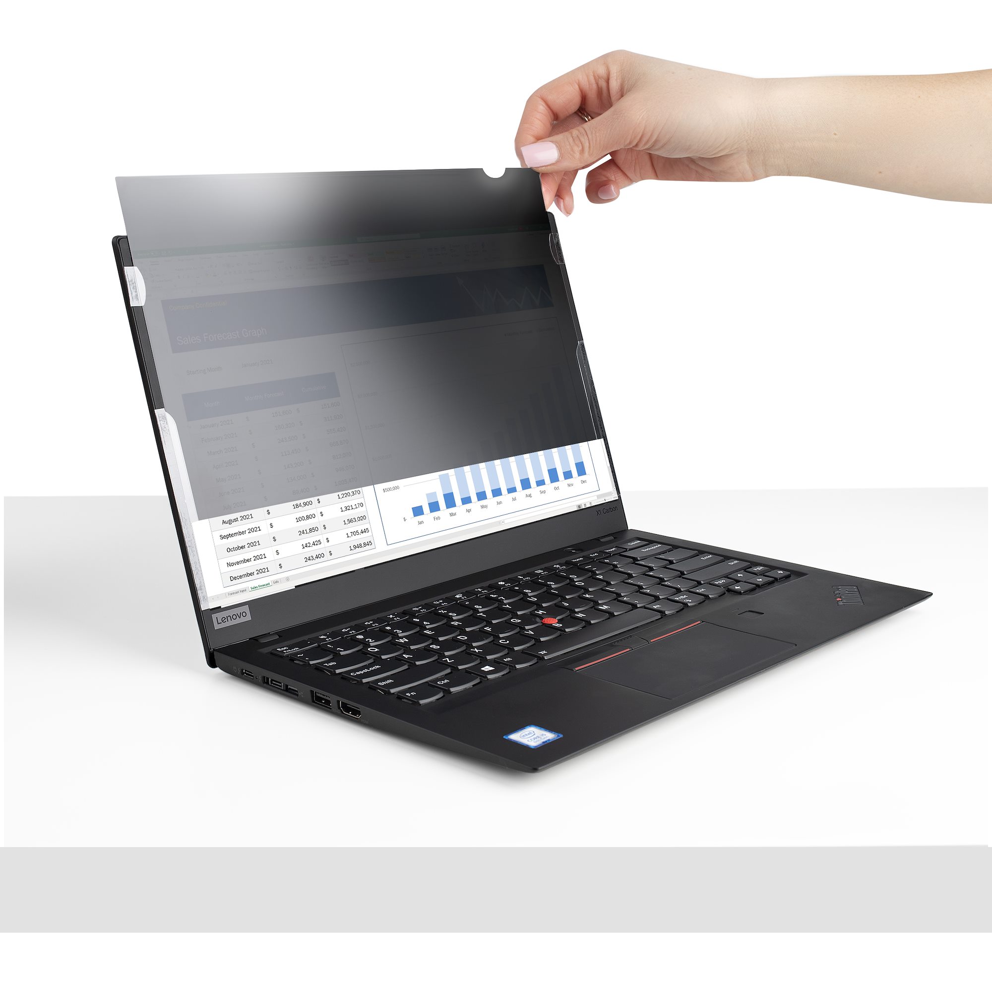 STARTECH.COM 33,78cm 13,3Zoll Laptop Sichtschutzfolie - Blickschutzfilter/Spionfolie fur Widescreen 16:9 - Laptop Anti-Spy - 51perc