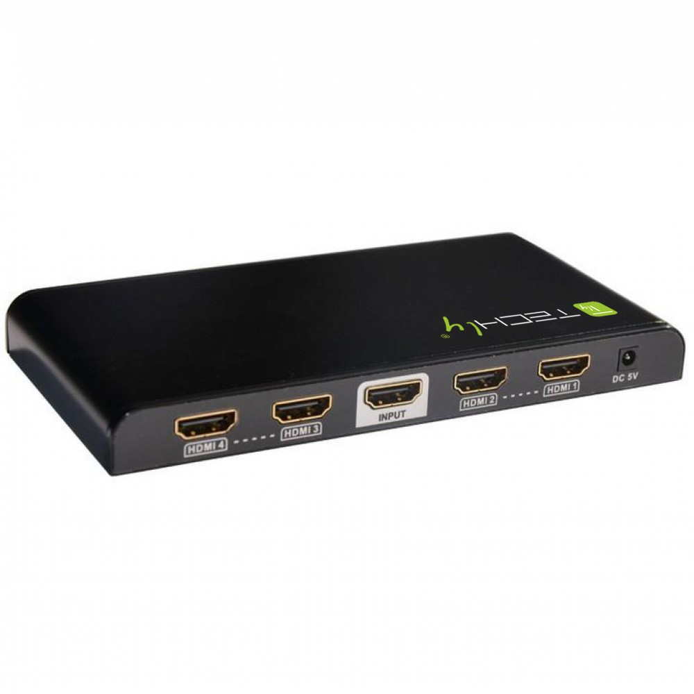 Techly HDMI Splitter 4K, UHD, 3D, 4 Wege