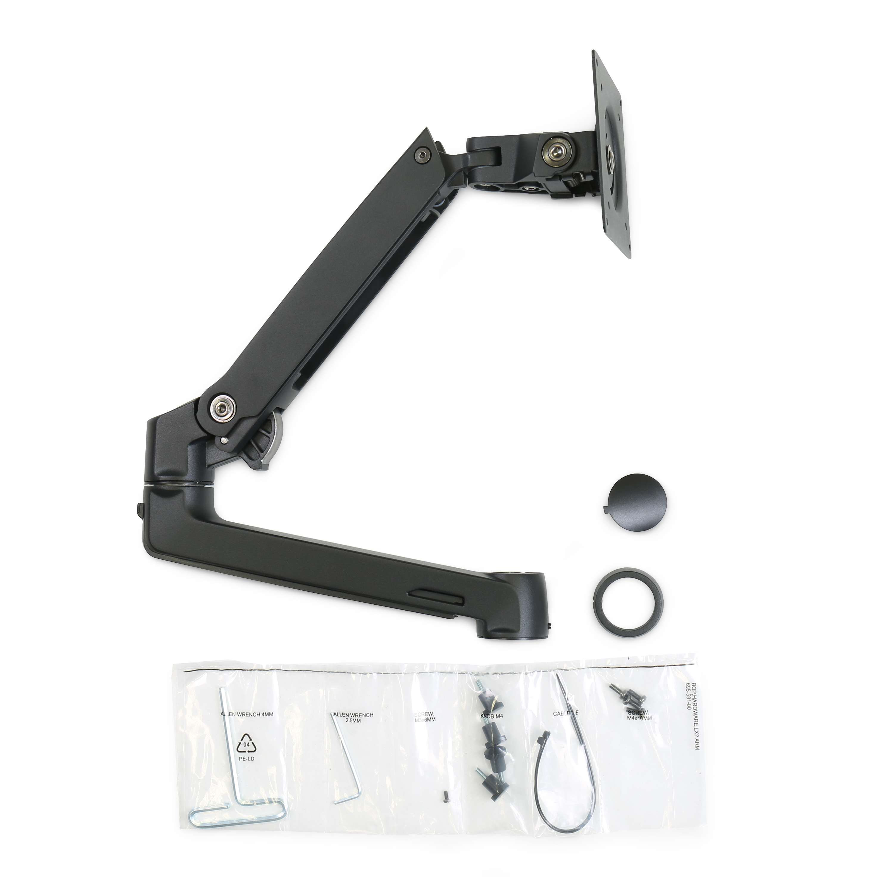 LX DUAL STACKING ARM EXTENSION AND COLLAR KIT MATTE BLACK