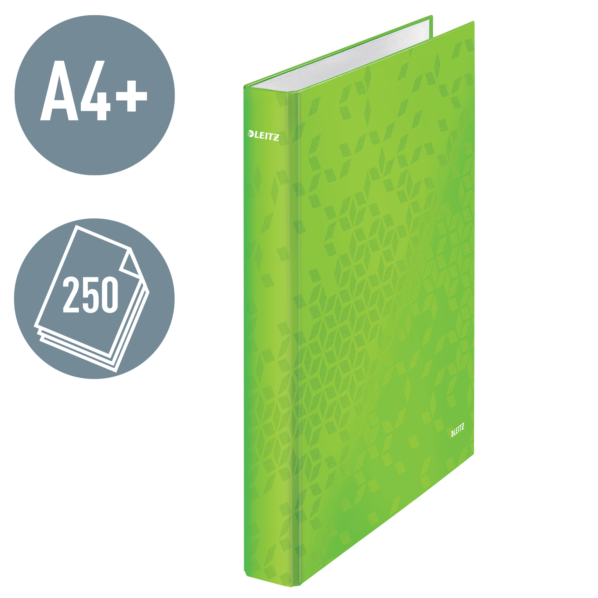 LEITZ WOW Ringbuch 2-Ringe grün 4,0 cm DIN A4, 1 St.