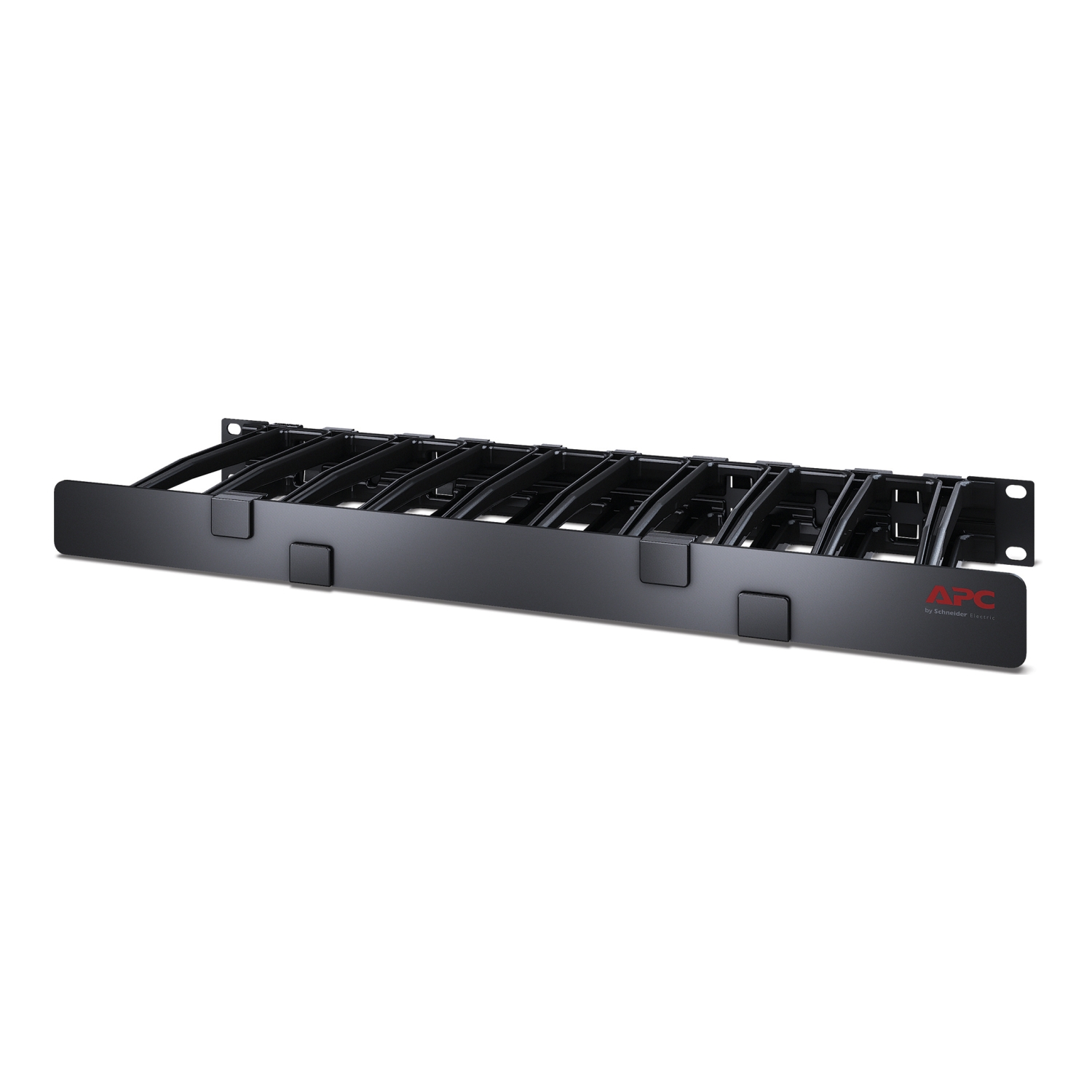 APC Horizontal Cable Manager Single-Sided with Cover Rack cable management panel with cover Black 1U TAA Compliant