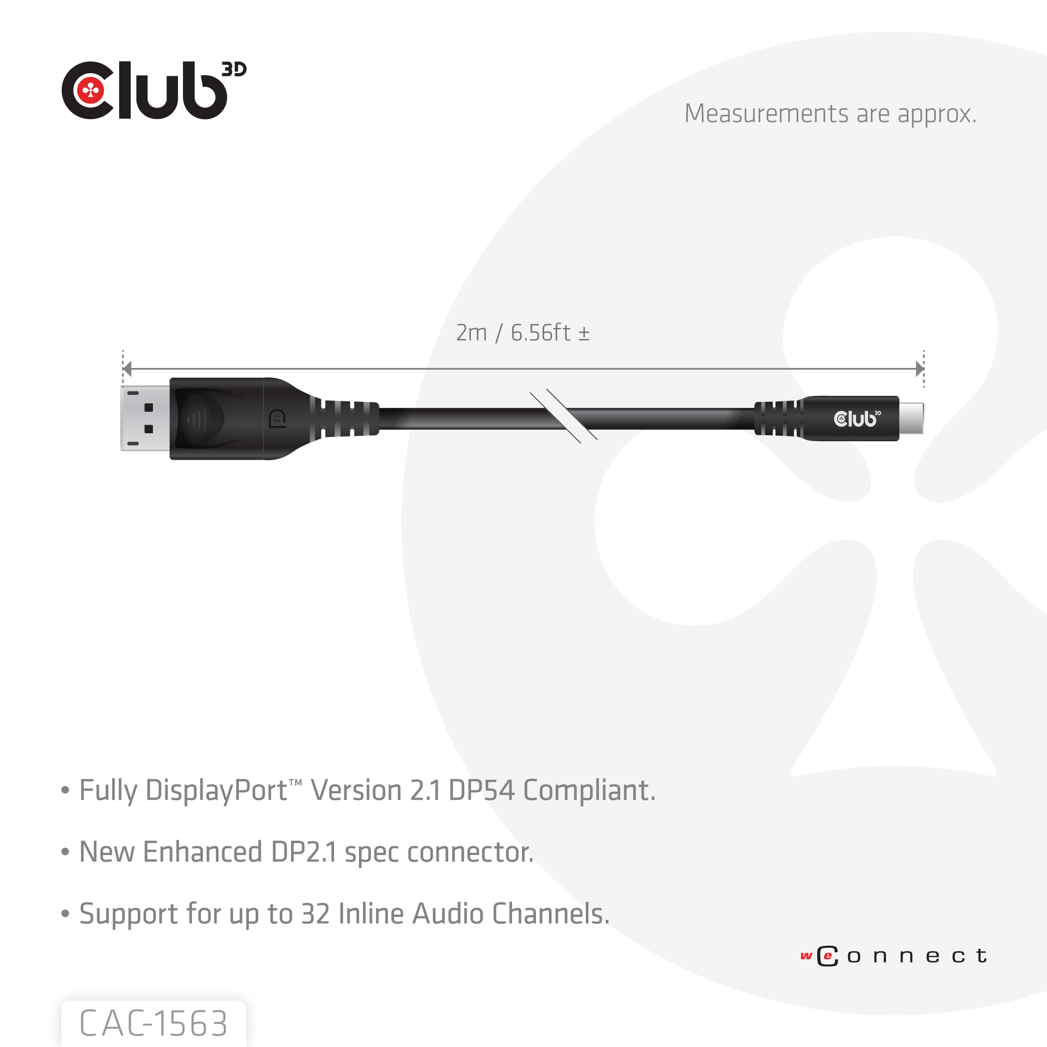 Club3D Kabel USB Typ C  DP 2.1 2m 8K120Hz St/St