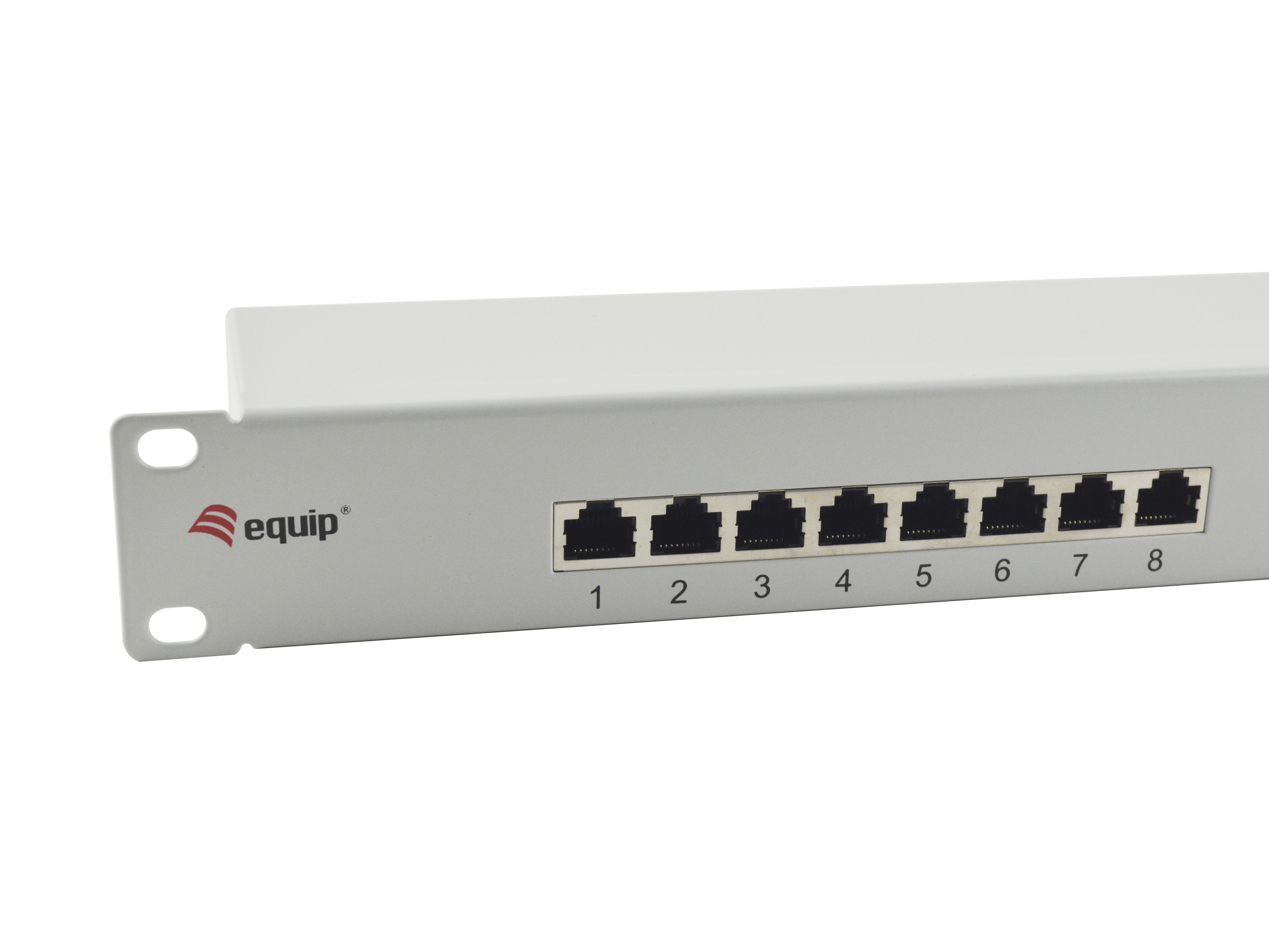 Equip 19 Patchpanel 16xRJ45 Cat6 FTP 1U 250MHz RAL7035