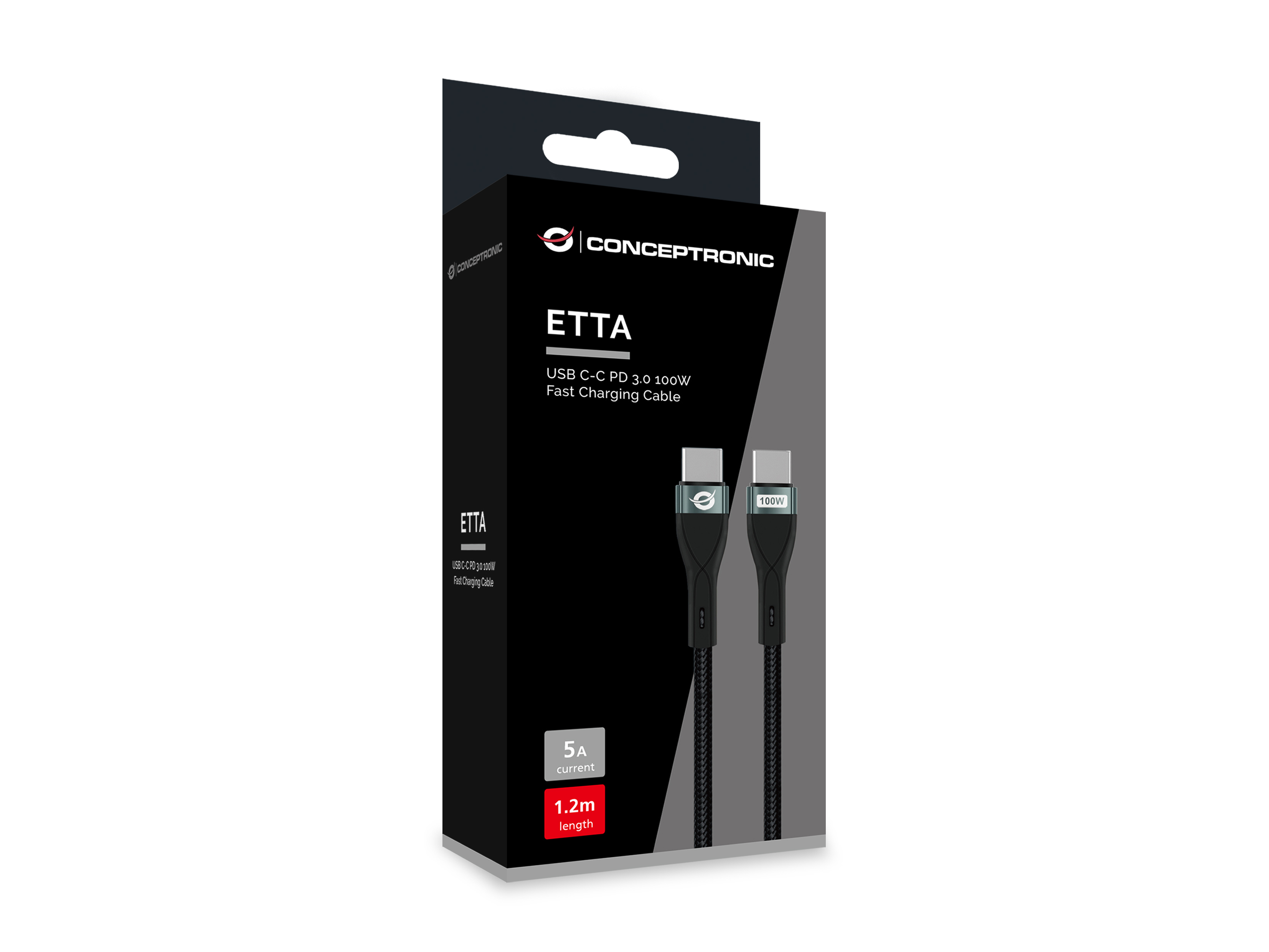 CONCEPTRONIC Kabel USB-C2.0->C 100W/QC 480Mbs 1.20m sw