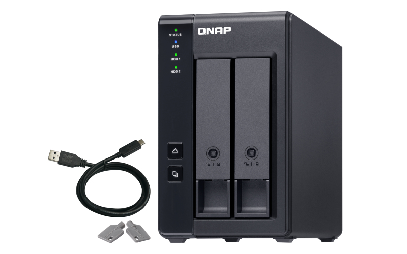 QNAP TR-002 2 Bay USB Type-C Direct Attached Storage with Hardware RAID