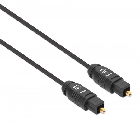 MANHATTAN Toslink Digitales Optisches Audiokabel 2 x Toslink S/PDIF-Stecker 5 m vergoldete Kontakte schwarz