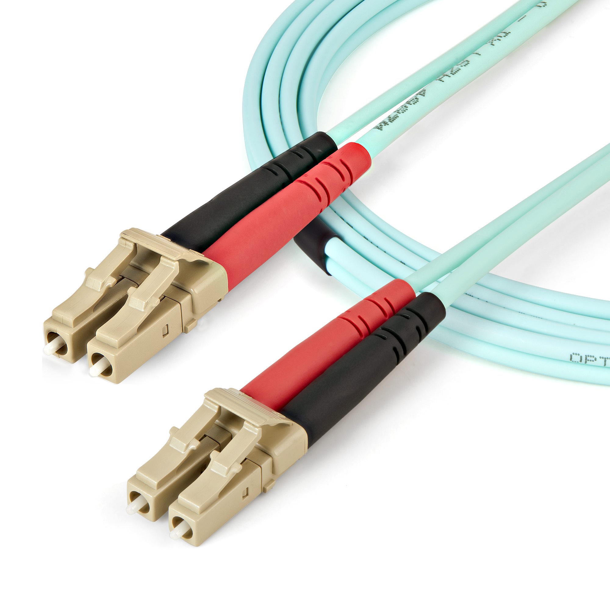 STARTECH.COM Aqua OM4 Duplex Multimode Fiber 2m / 6 ft 100 Gb 50/125 OM4 Fiber LC to LC Fiber Patch Cable