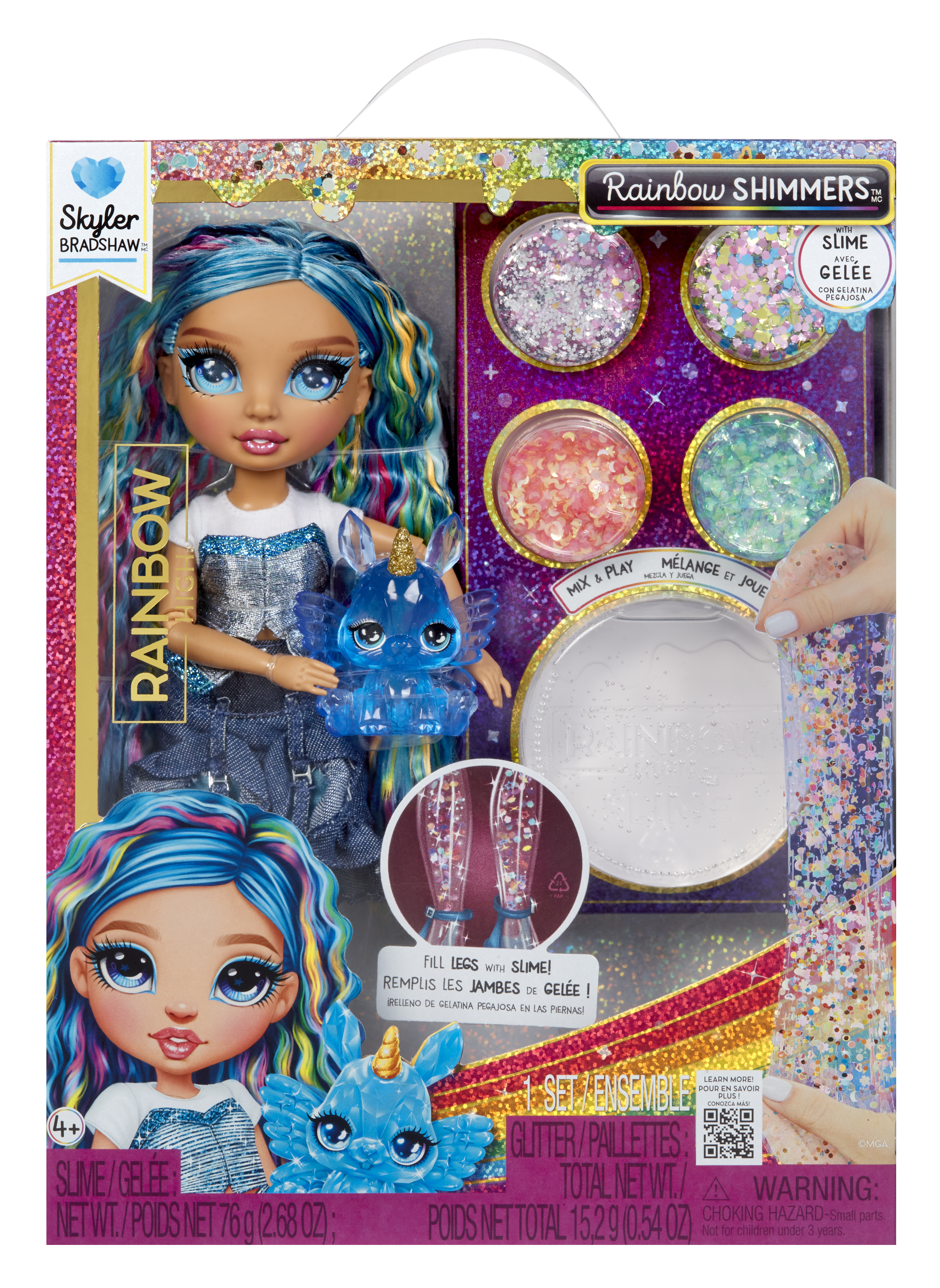 Rainbow High Shimmers with Slime - Skyler, Puppe