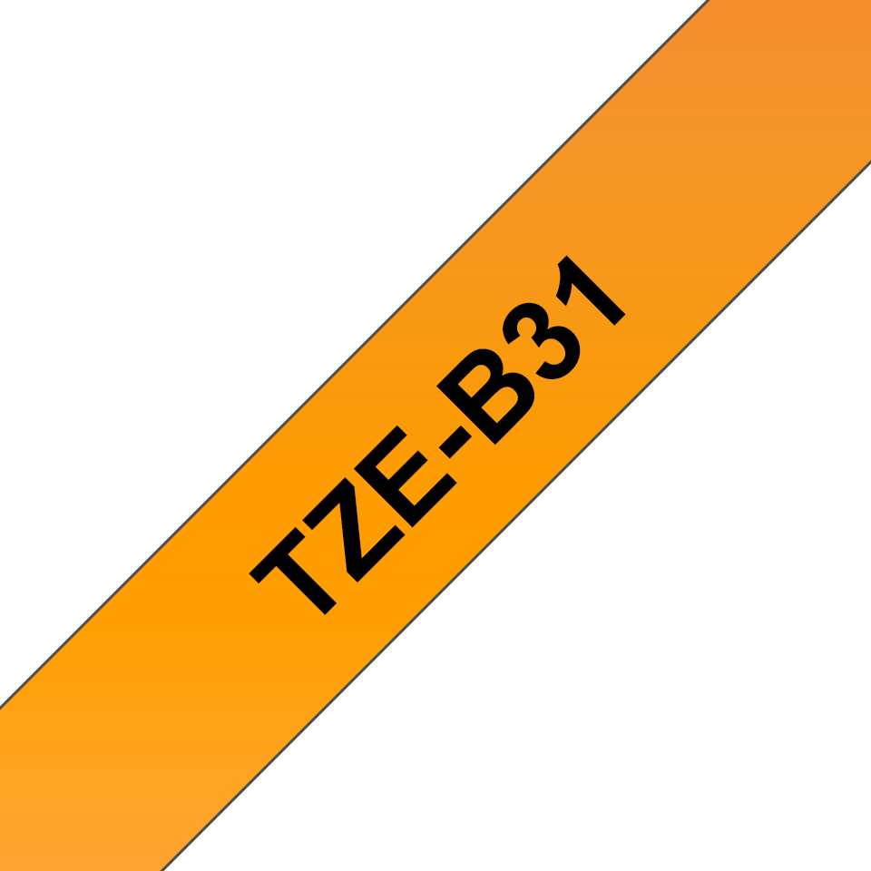 TZE-B31 LAMINATED TAPE 12MM 8M BLACK ON SIGNAL ORANGE