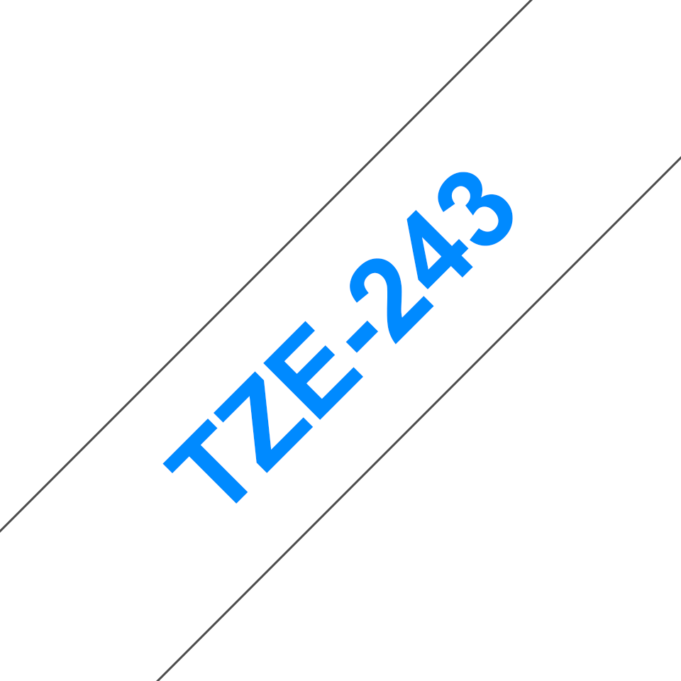 brother Schriftband TZe-243 TZE243, 18 mm, blau auf weiß, 1 St.