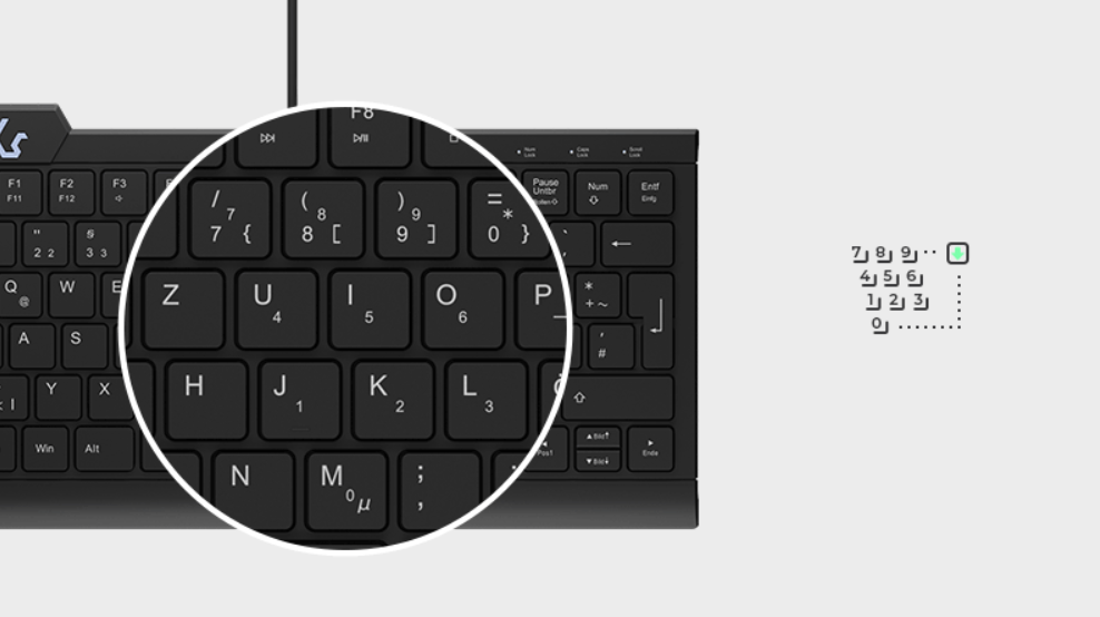 KeySonic Mini-TAS mit Nummernblock, BK, KSK-5010ELC (DE)