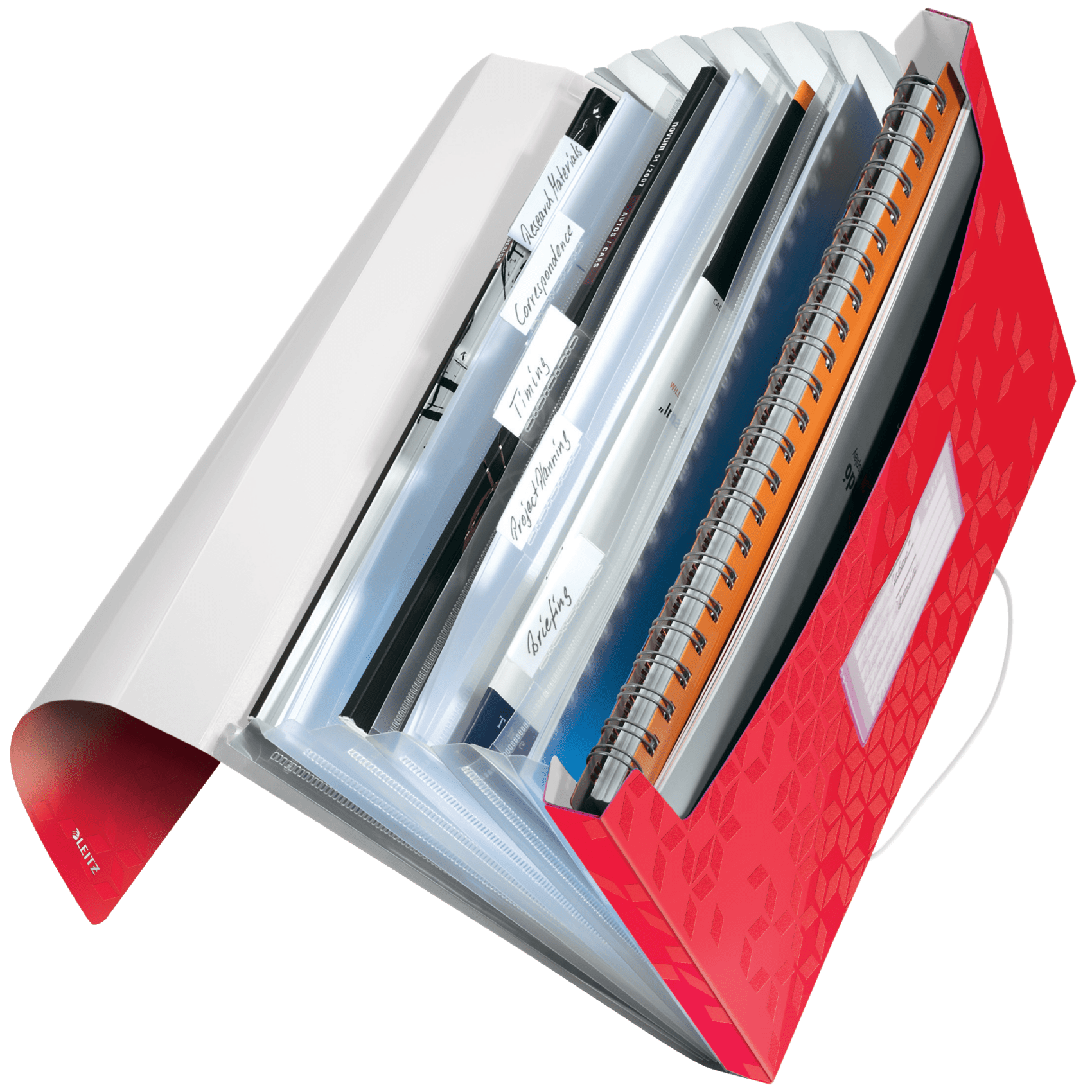 LEITZ Fächermappe WOW 4589 6 Fächer rot, 1 St.