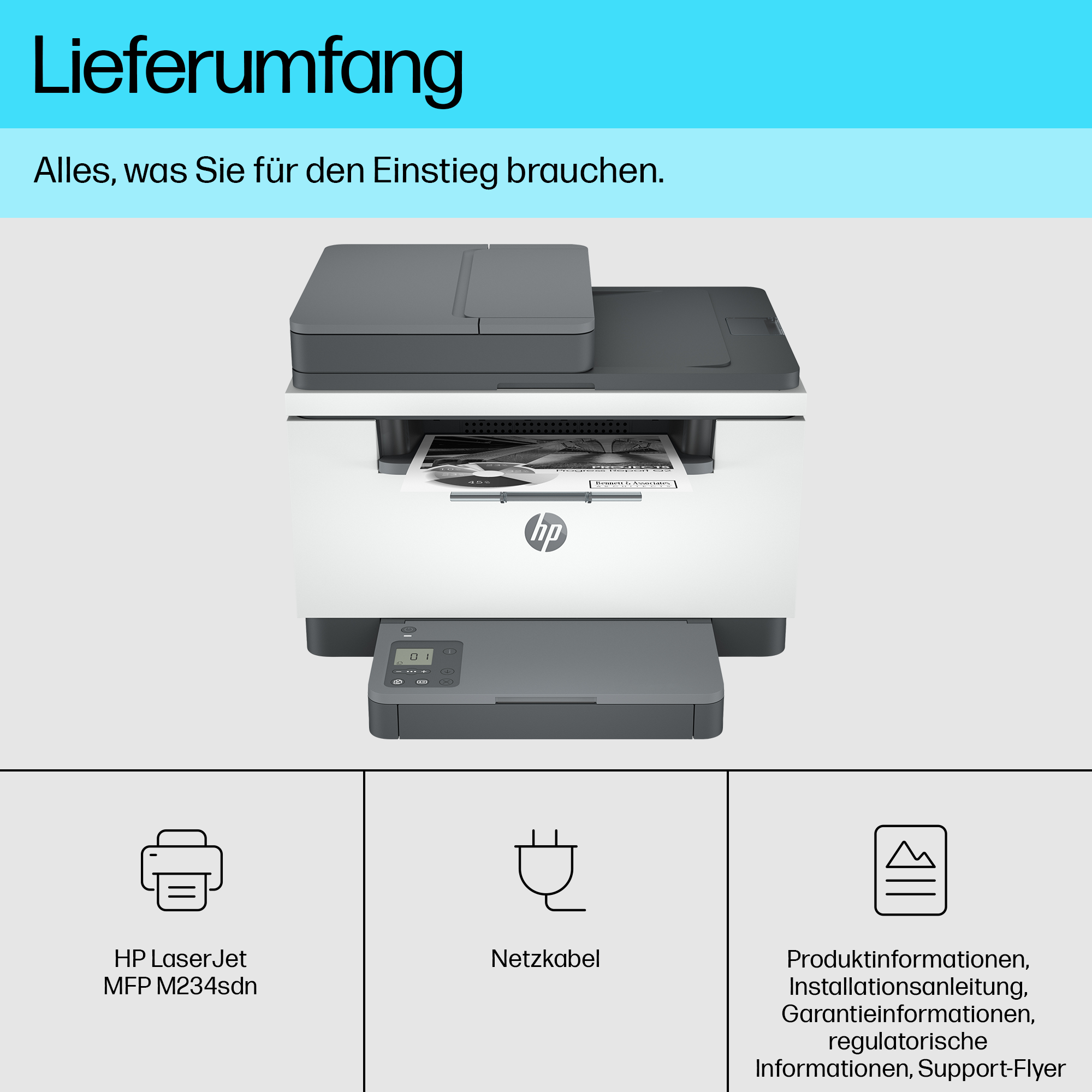 HP LaserJet MFP M234sdn 3 in 1 Laser-Multifunktionsdrucker weiß