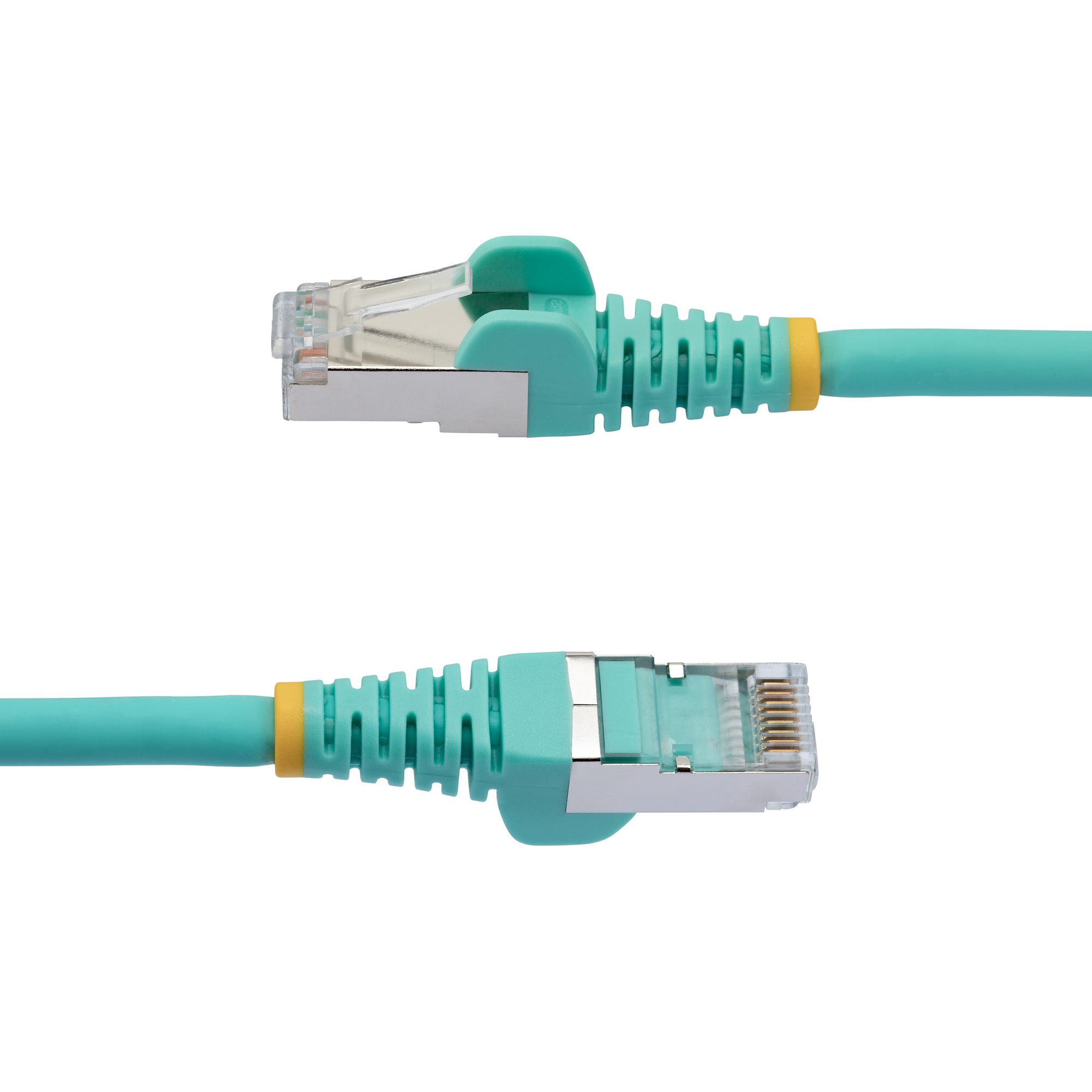 STARTECH.COM 2m CAT6a Ethernet Cable Aqua Low Smoke Zero Halogen LSZH 10GbE 100W PoE S/FTP Snagless RJ-45 Network Patch Cord