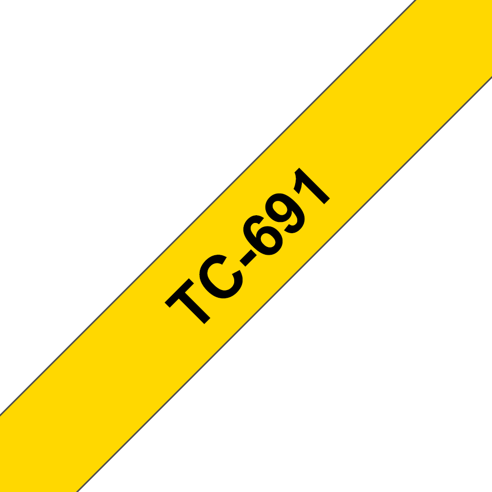brother Schriftband TC-691 TC691, 9 mm, schwarz auf gelb, 1 St.