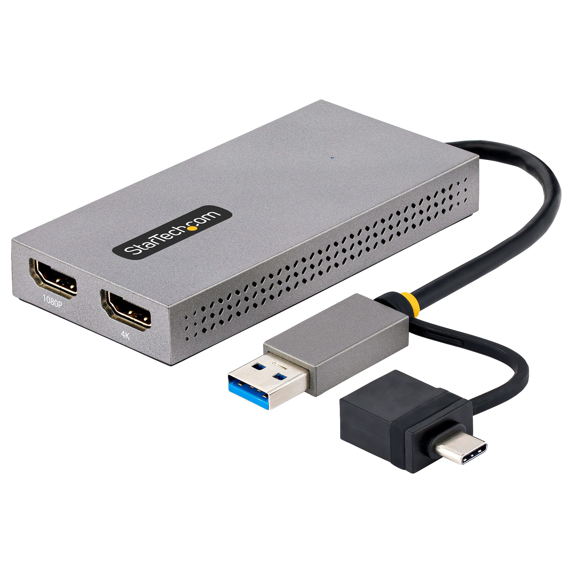 USB TO DUAL HDMI ADAPTER USB-A OR C 1X 4K 30HZ 1X 1080P