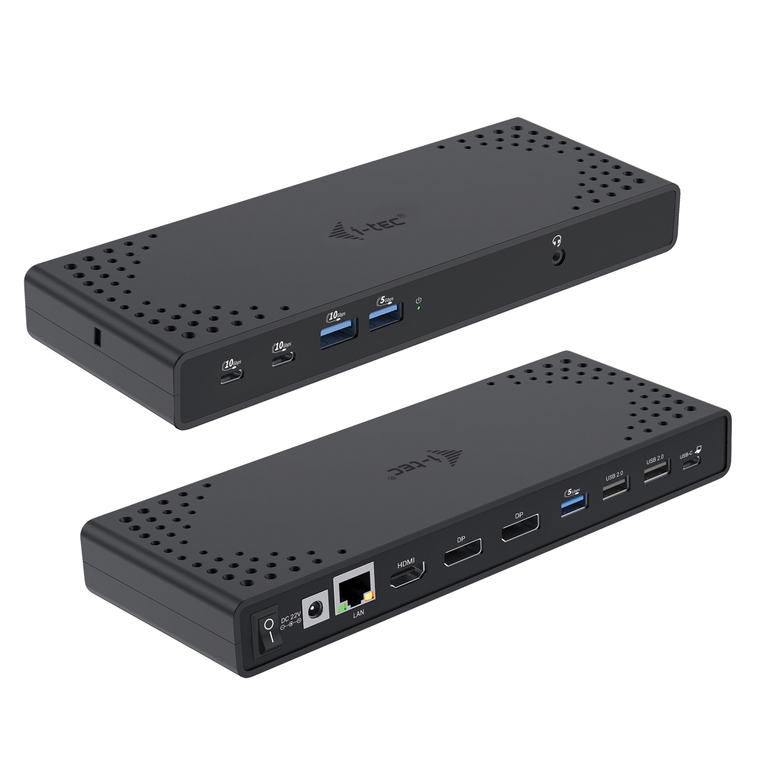 I-TEC USB-C Triple Display DS Gen2 2xDP 1xHDMI 1xGLAN 1xUSB 3.2 Gen2 2xUSB 3.2 Gen1 2xUSB-C Gen2 2xUSB 2.0 1xAudio/Mic PD100W