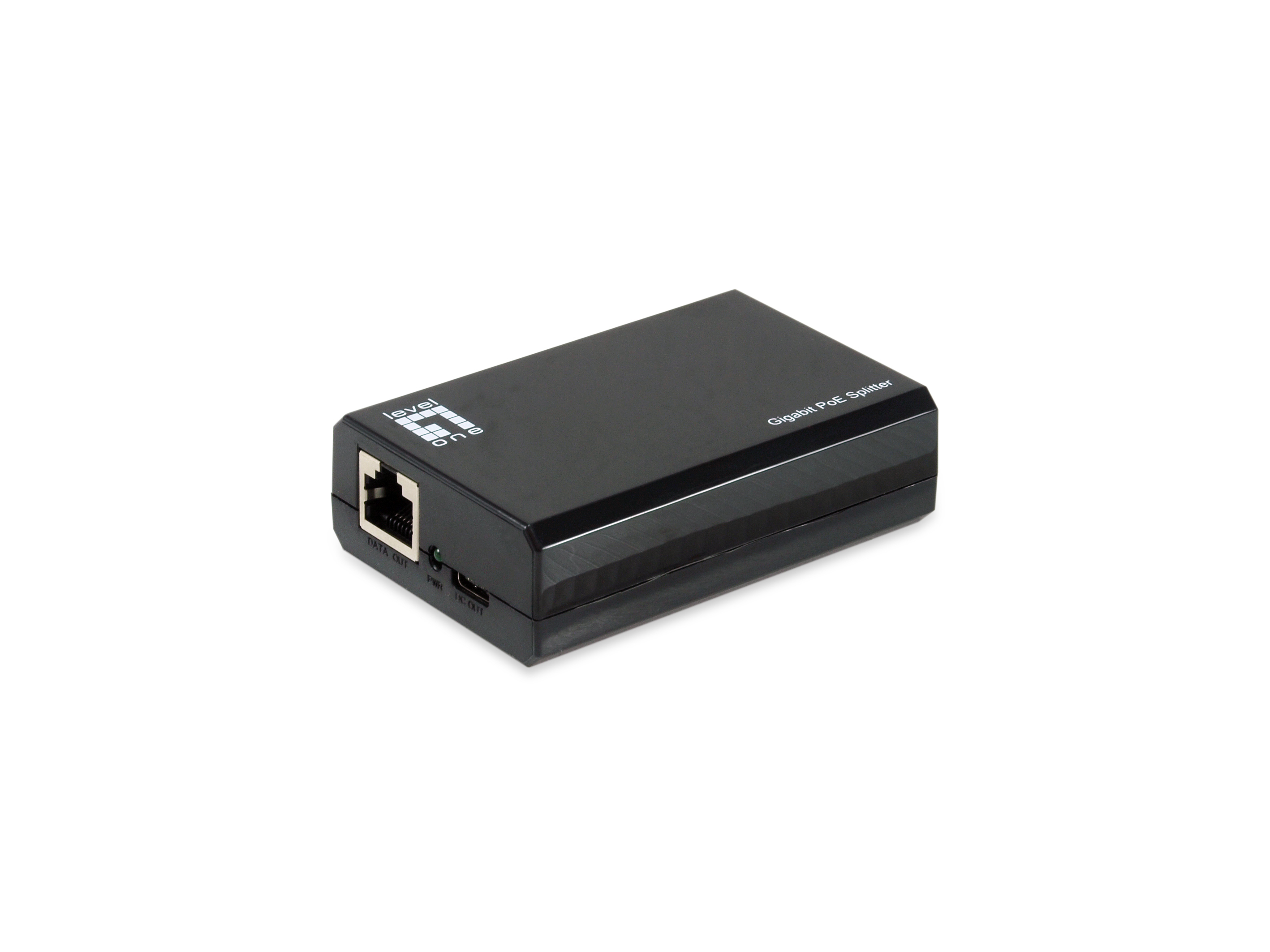 LevelOne PoE Gigabit Splitter RJ45/USB-C 1Gbps 50W schwarz