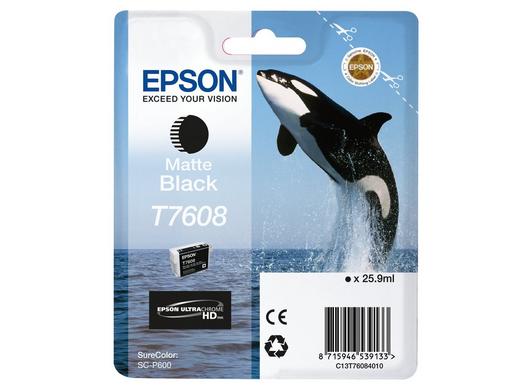 EPSON T7608 (Schwertwal) matt schwarz Druckerpatrone