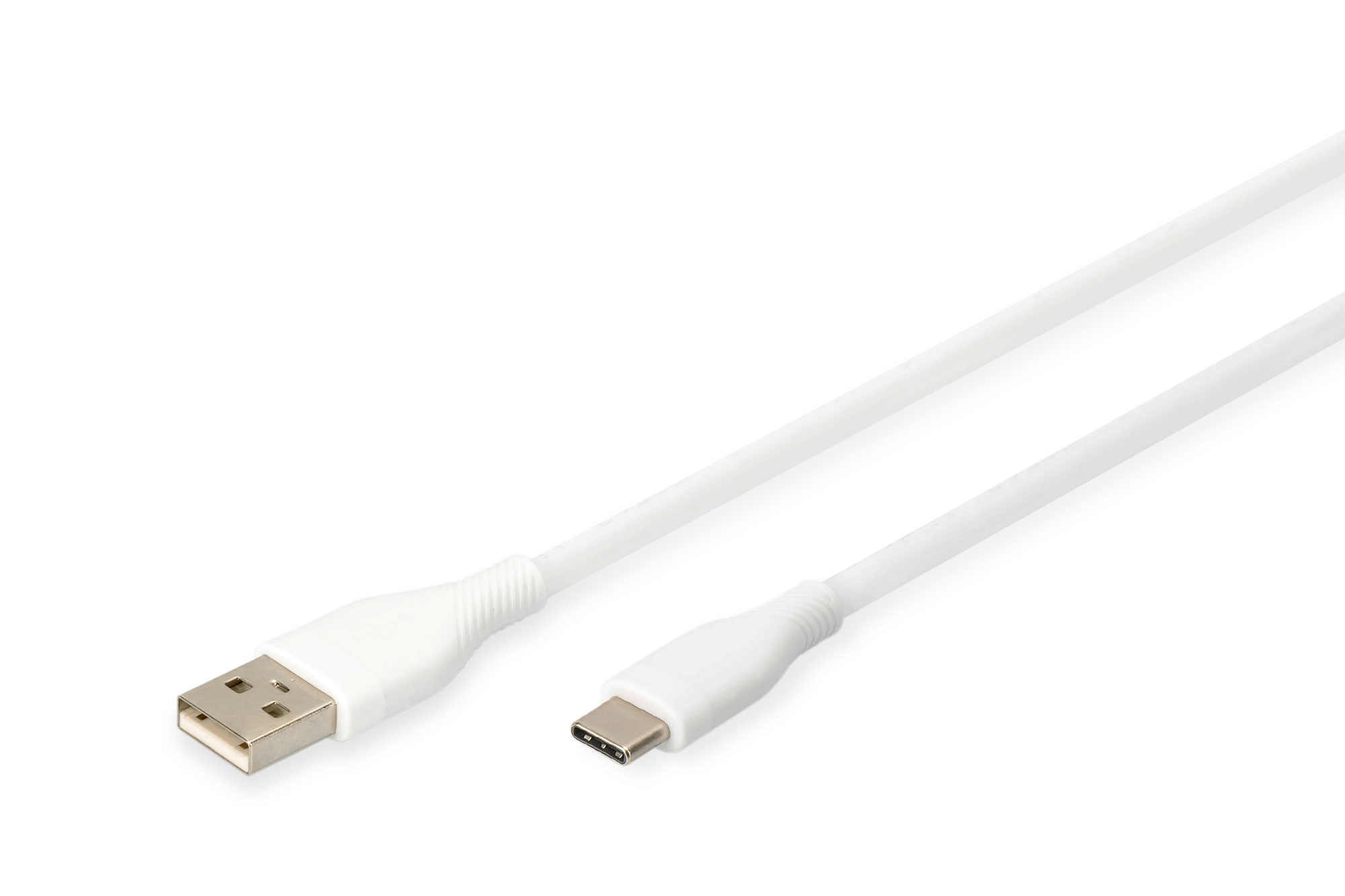 DIGITUS USB 2.0 Kabel Typ C -A Silikon St/St 0,5m weiß