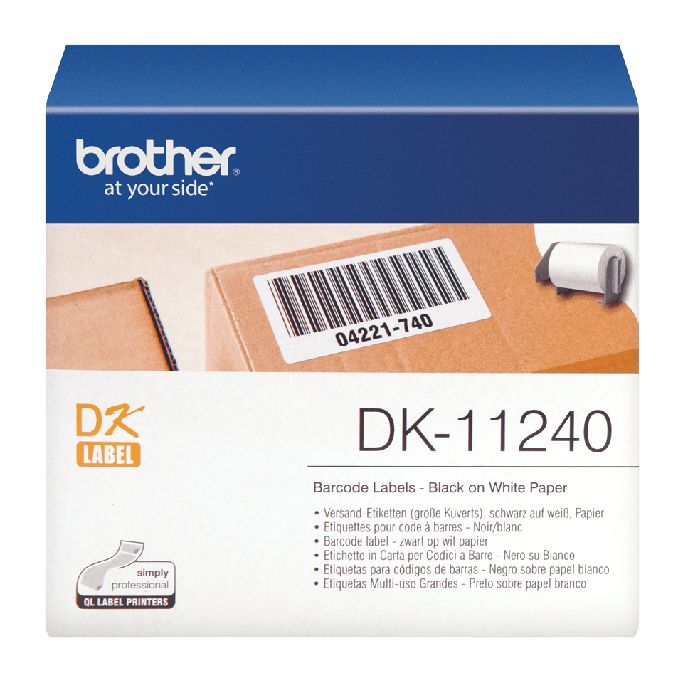 brother Etikettenrolle für Etikettendrucker DK11240 weiß, 102,0 x 51,0 mm, 1 x 600 Etiketten