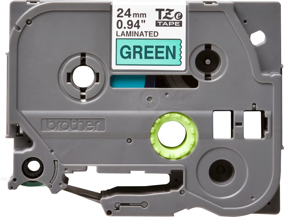 TZE-751 LAMINATED TAPE 24MM 8M BLACK ON GREEN