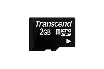 SD microSD Card 2GB Transcend w/adapter retail