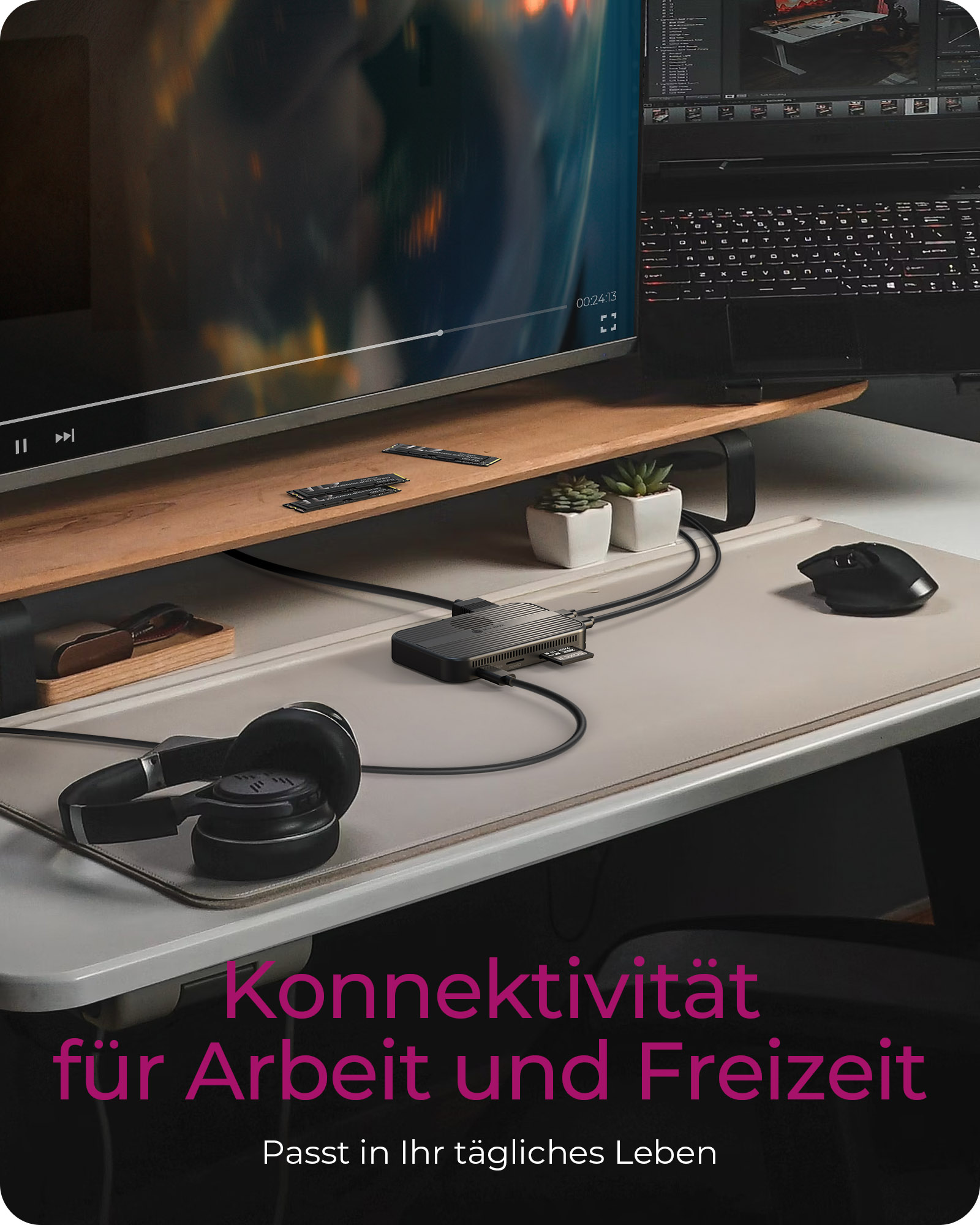 Dockingstation IcyBox 7 in 1 magn. M.2 SSD Schacht