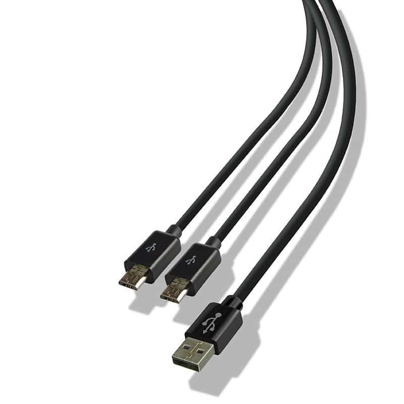 LEXIP X STEELPLAY Dual Play & Charge Cable for Controller 3m Black PS4