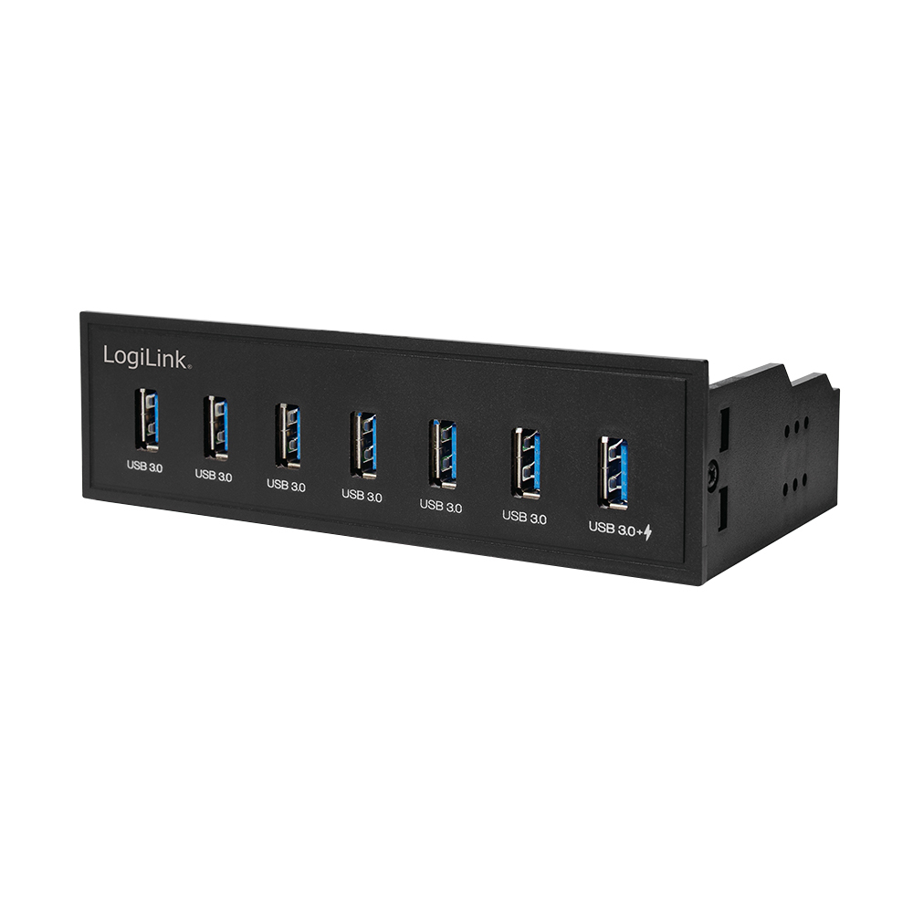 Logilink USB HUB 3.0, 7-Port, 5,25 intern + Schnelladeport