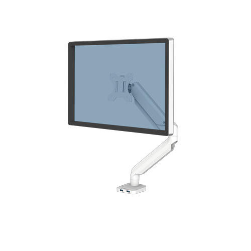 Fellowes Monitor-Halterung Platinum Series 8056201 weiß für 1 Monitor, Tischklemme, Tischbohrung